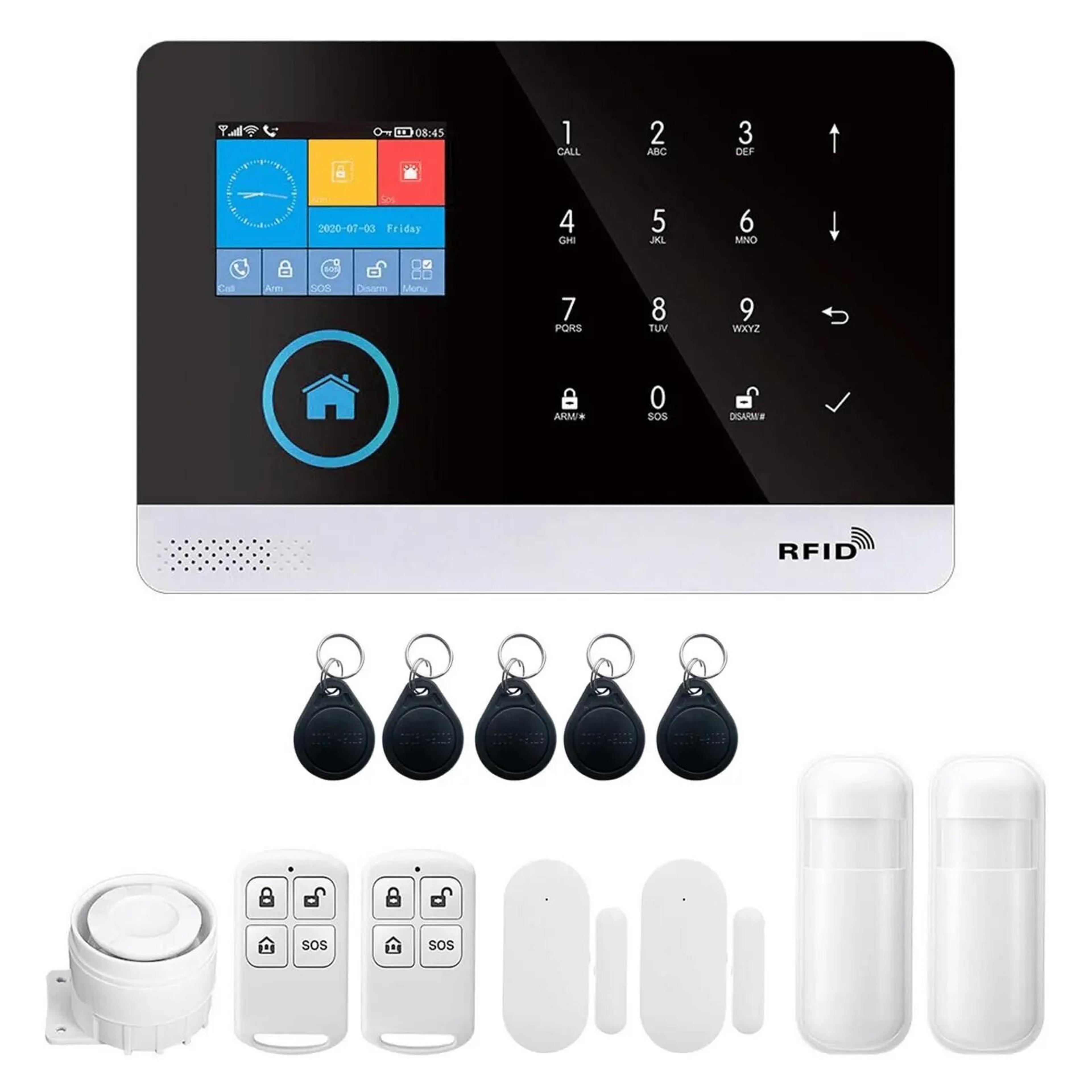 wireless alarm system with gsm dialing and wifi app control