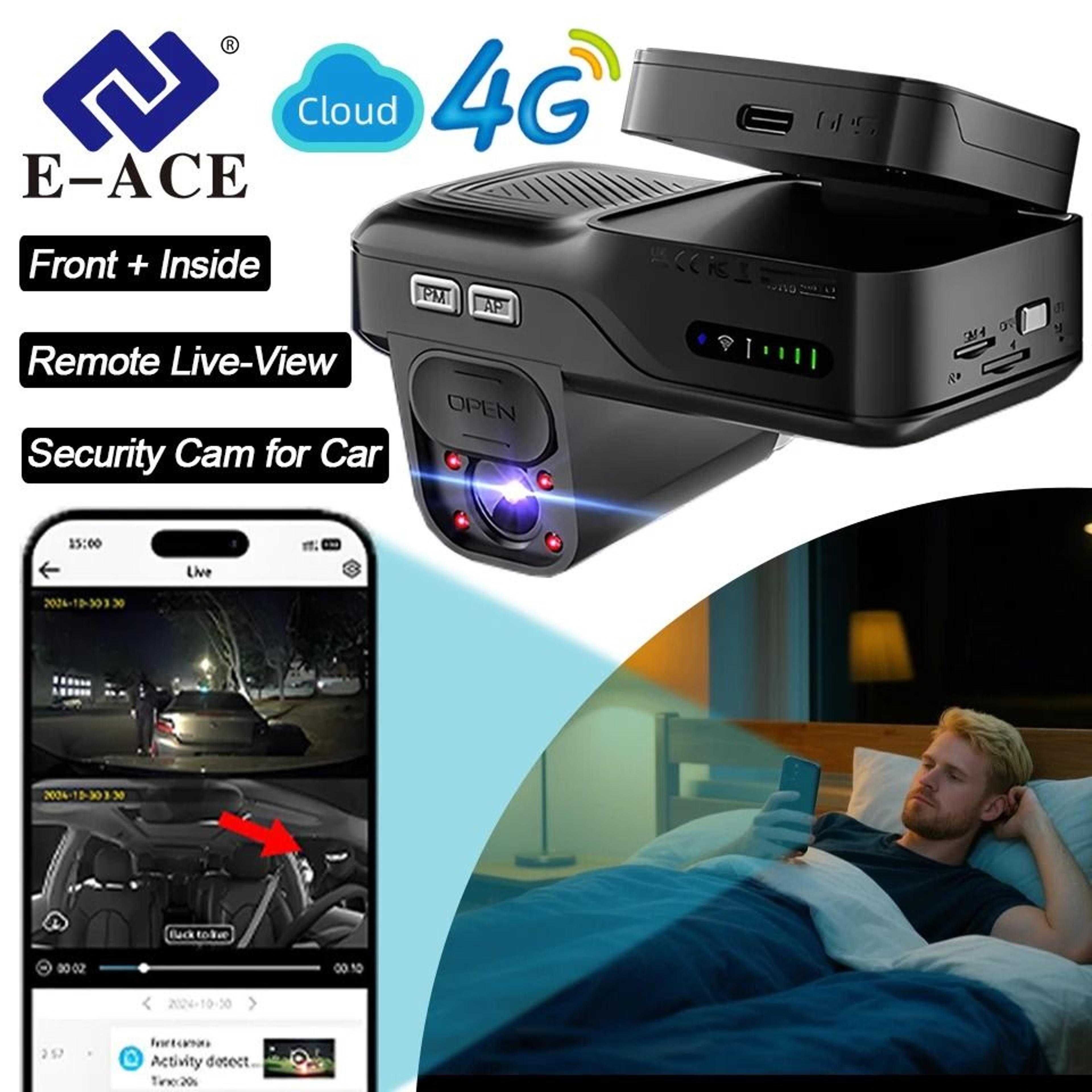 4g lte dual lens dash cam with gps and night vision