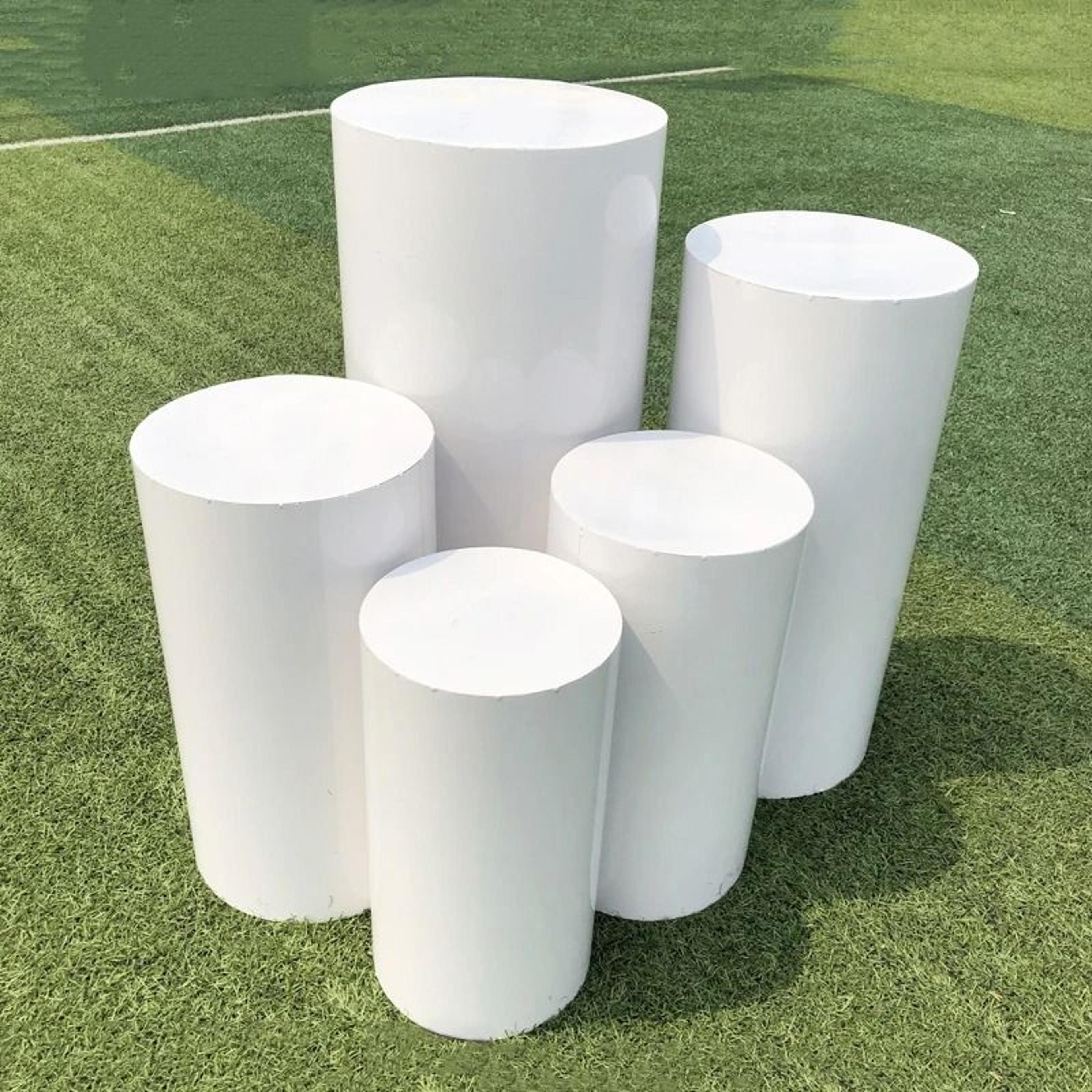 cylinder pedestal display set for weddings cakes events and holiday decor