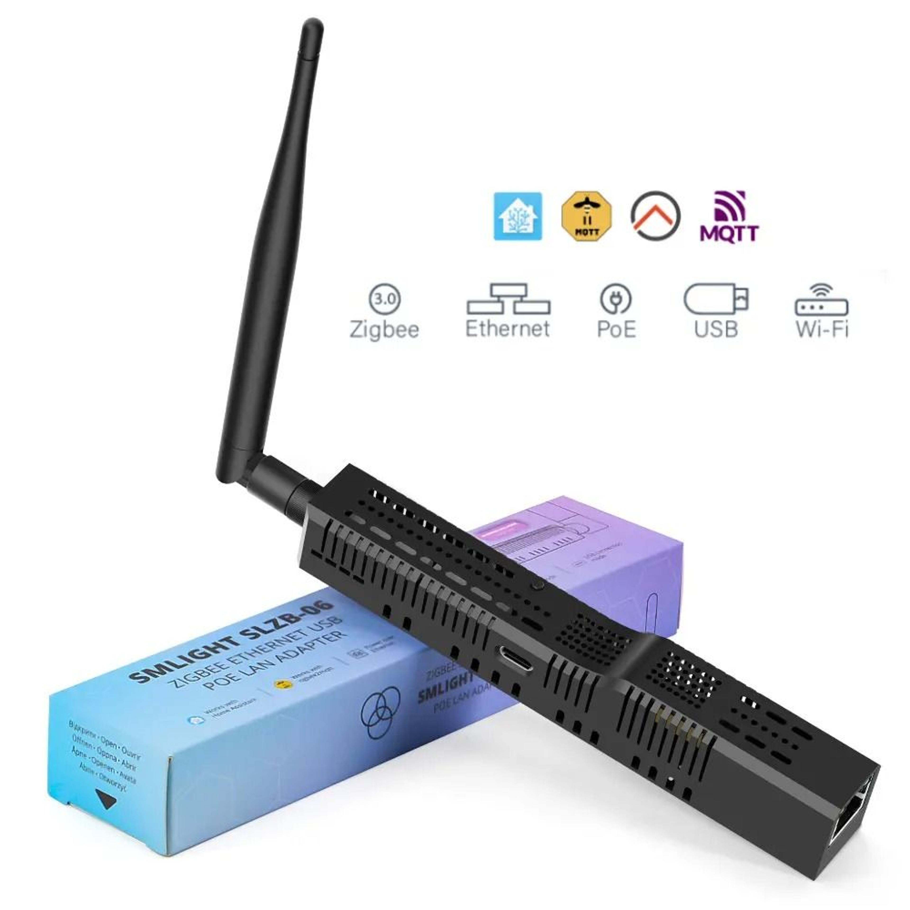 zigbee 3.0 ethernet usb wifi gateway with poe for home assistant and smart devices