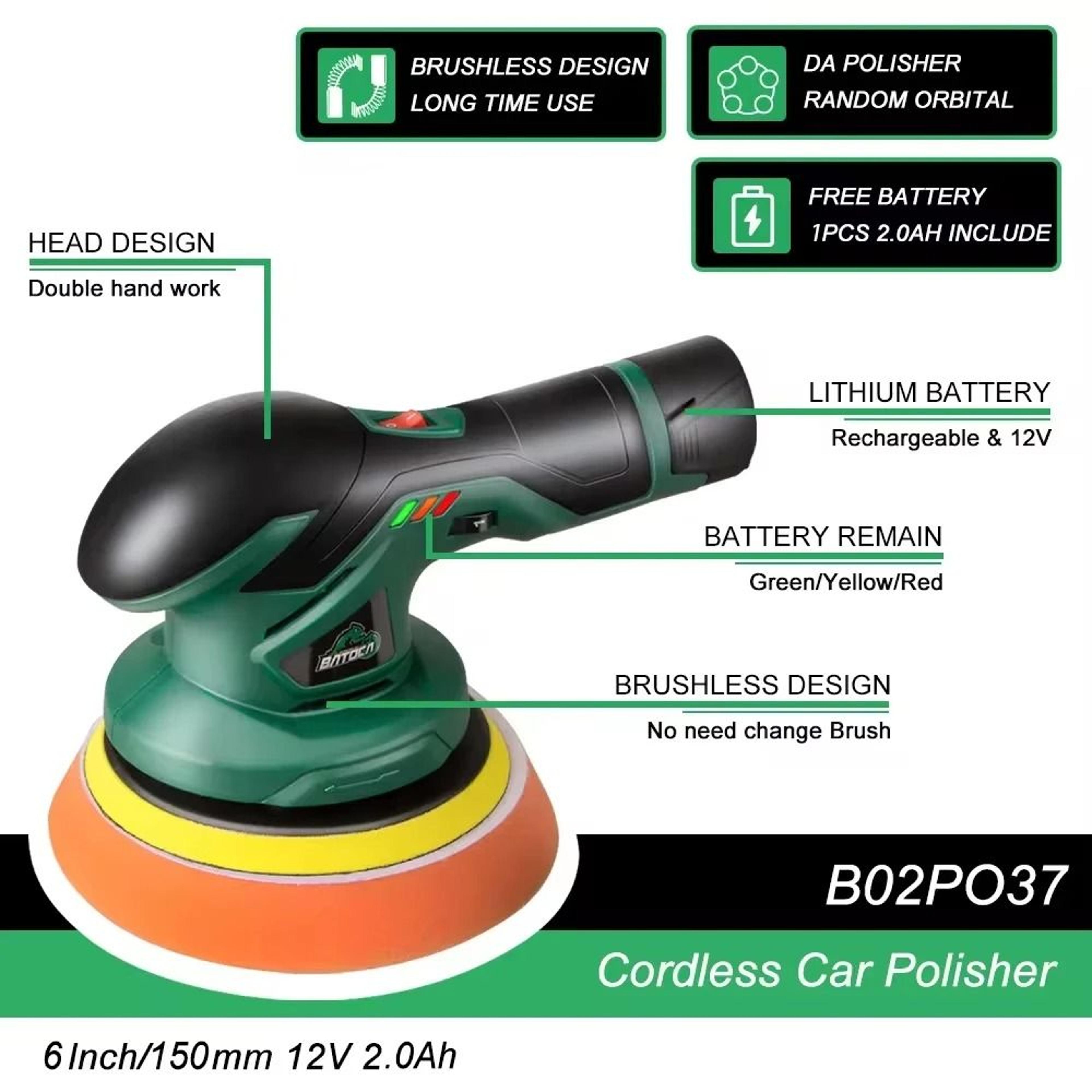 cordless 12v dual action car polisher for wireless auto detailing