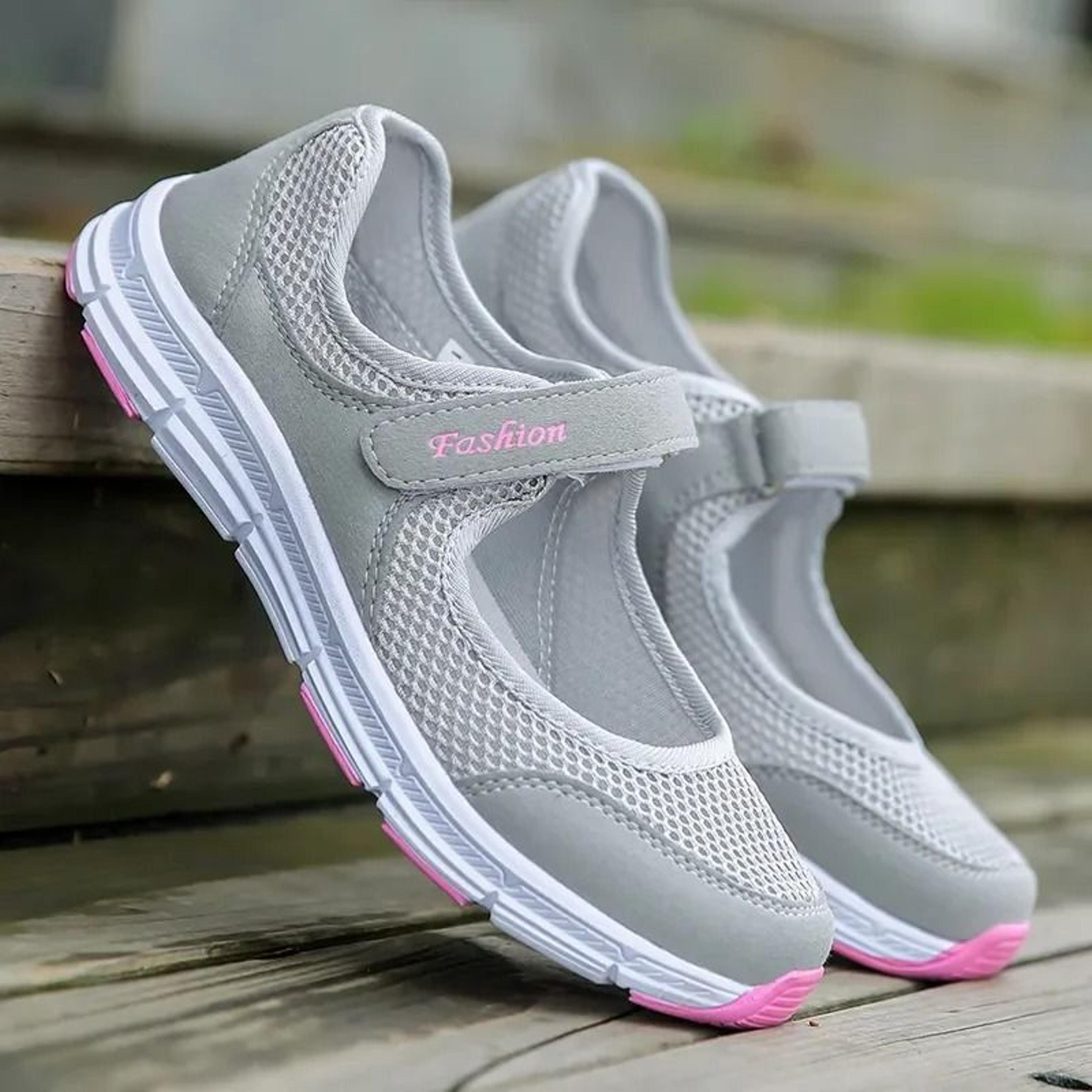 breathable mesh casual walking shoes for women