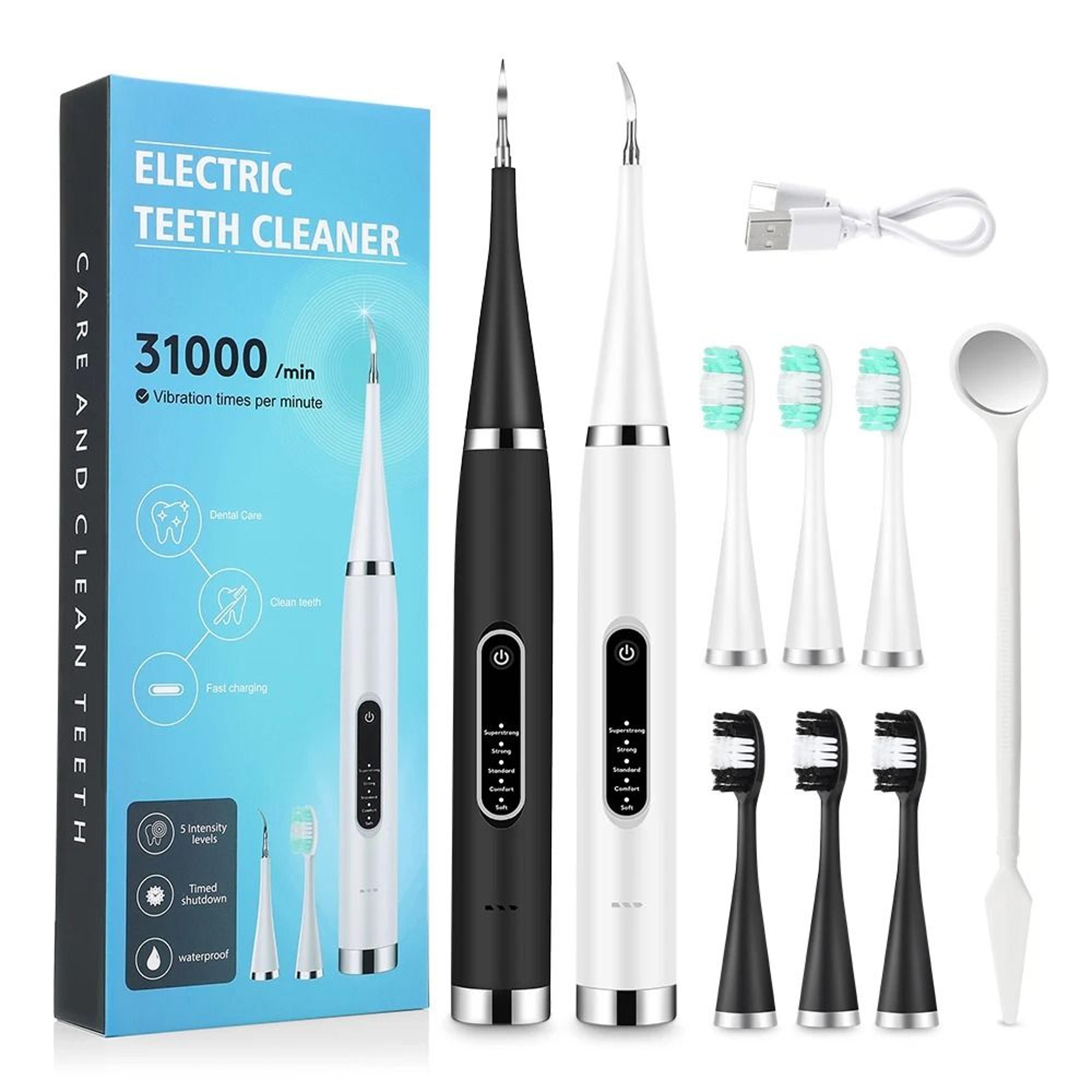 electric dental scaler with extra heads option for tartar and plaque removal