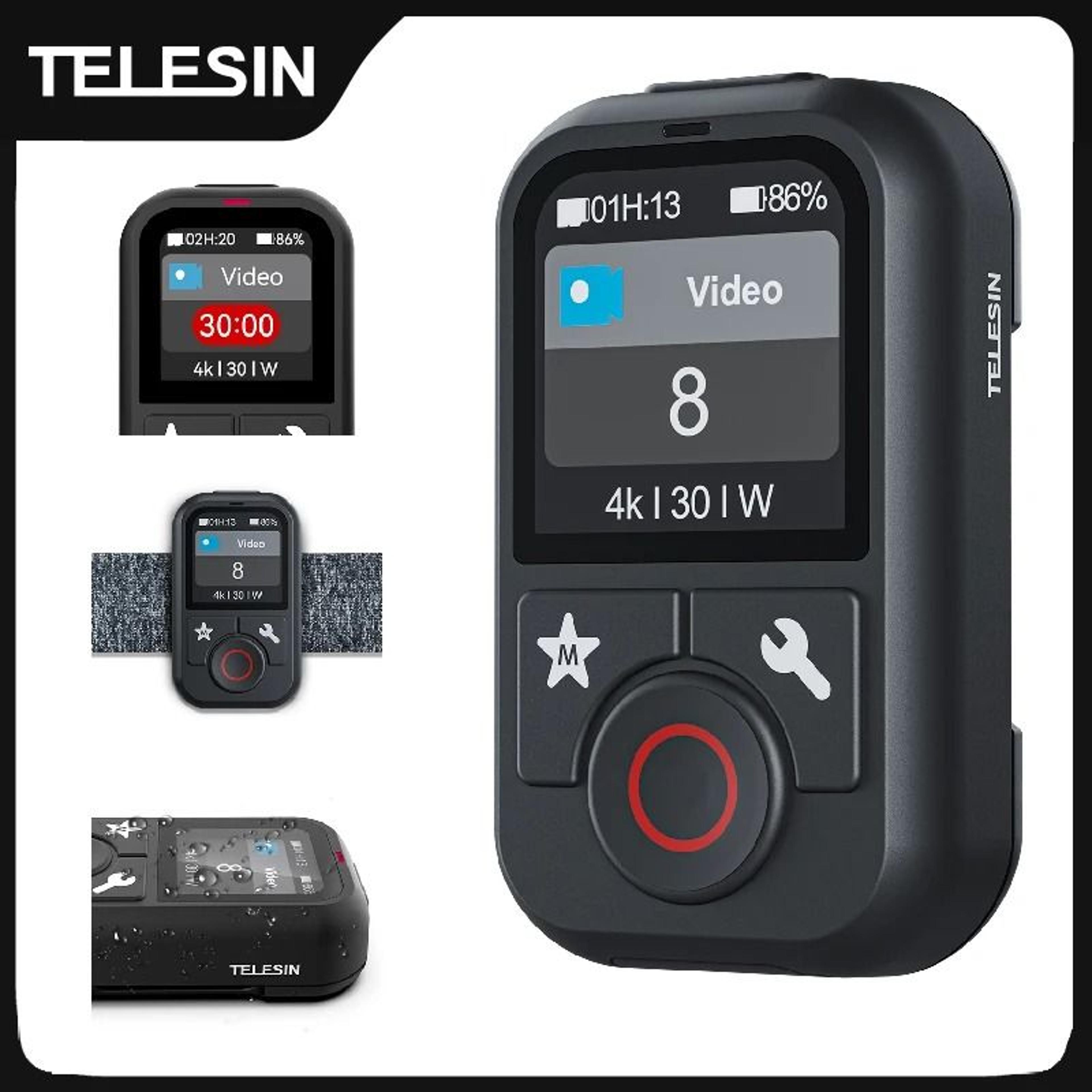 waterproof bluetooth remote control with wrist strap for action cameras