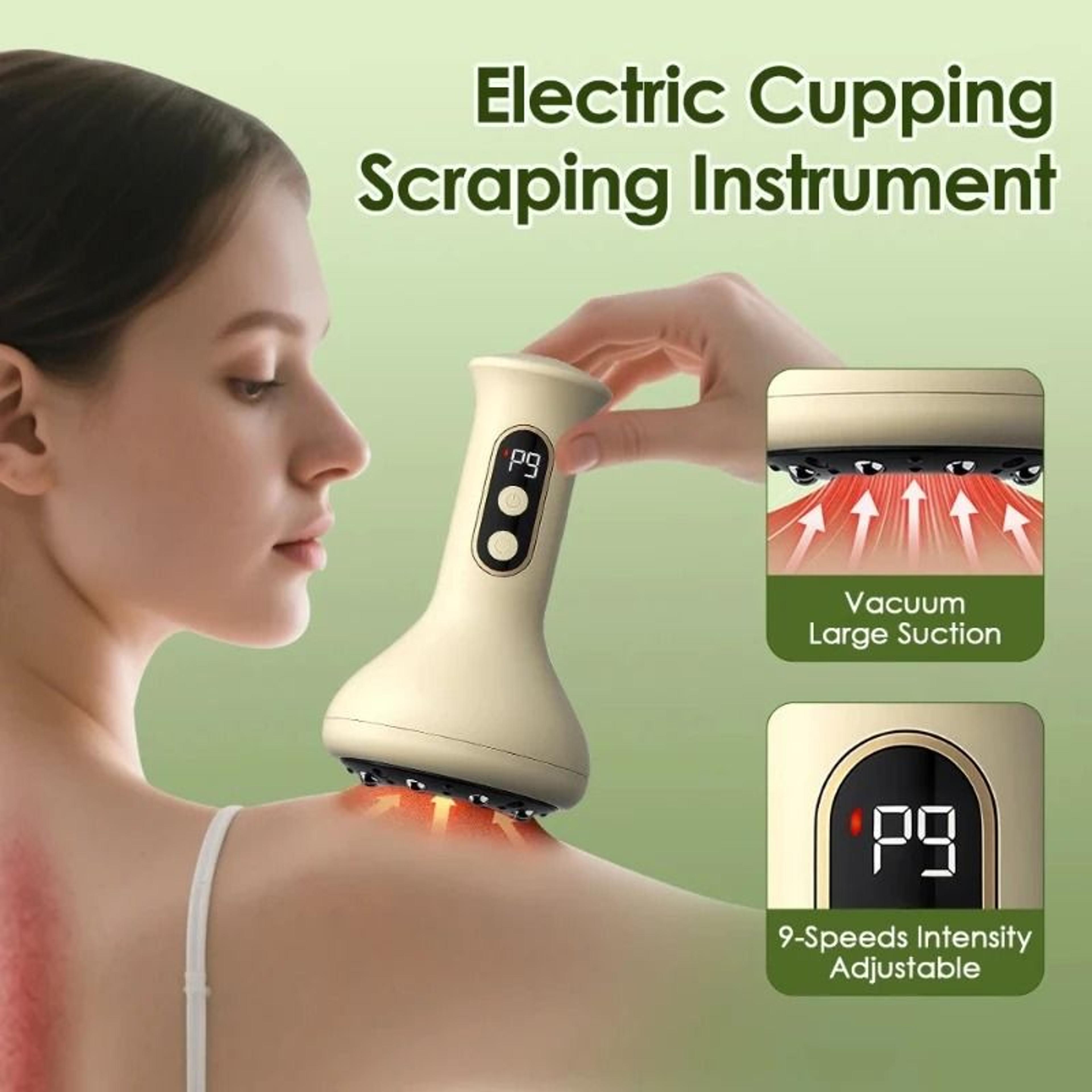 smart cupping massage machine with red light heating