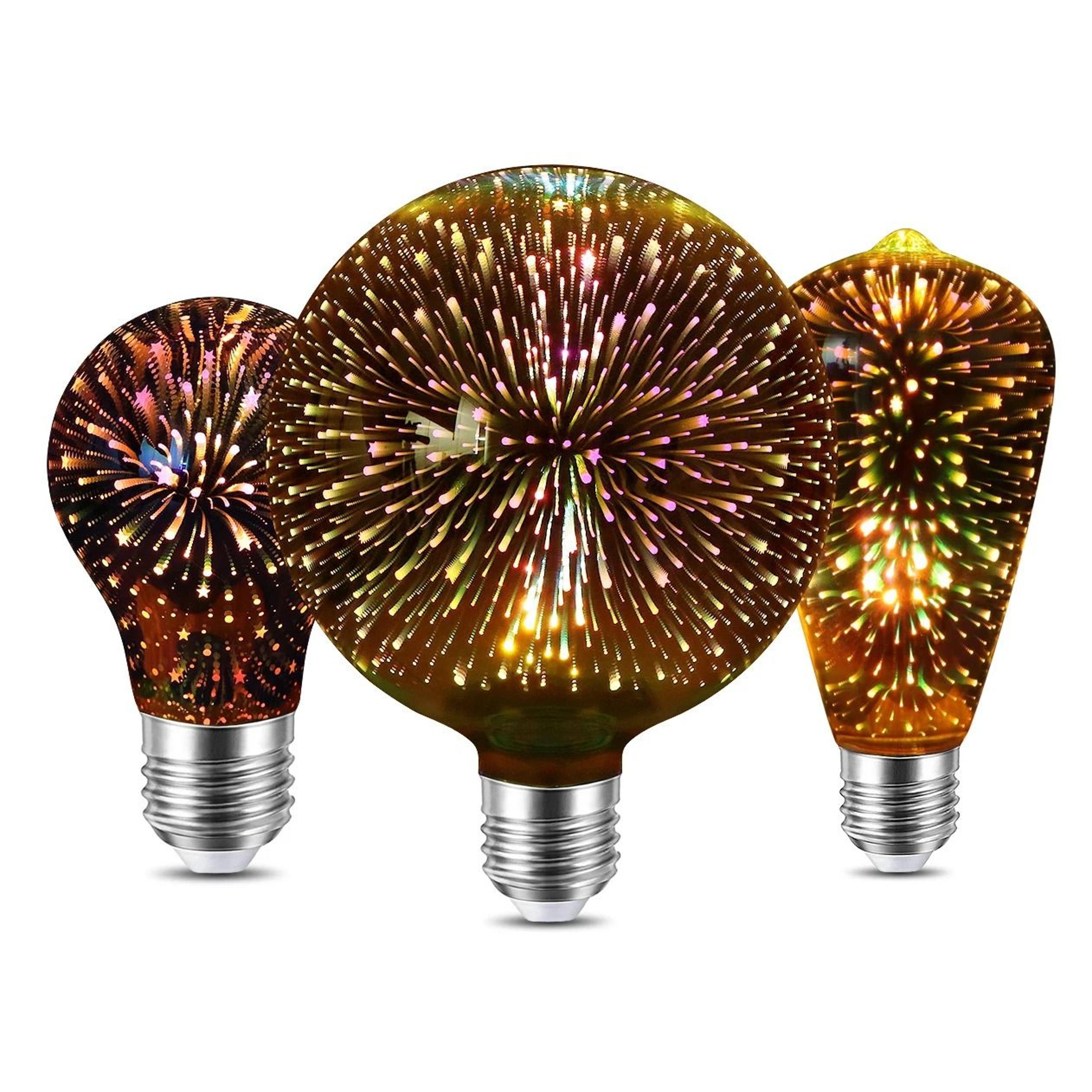 3d fireworks effect vintage led bulb retro edison lamp