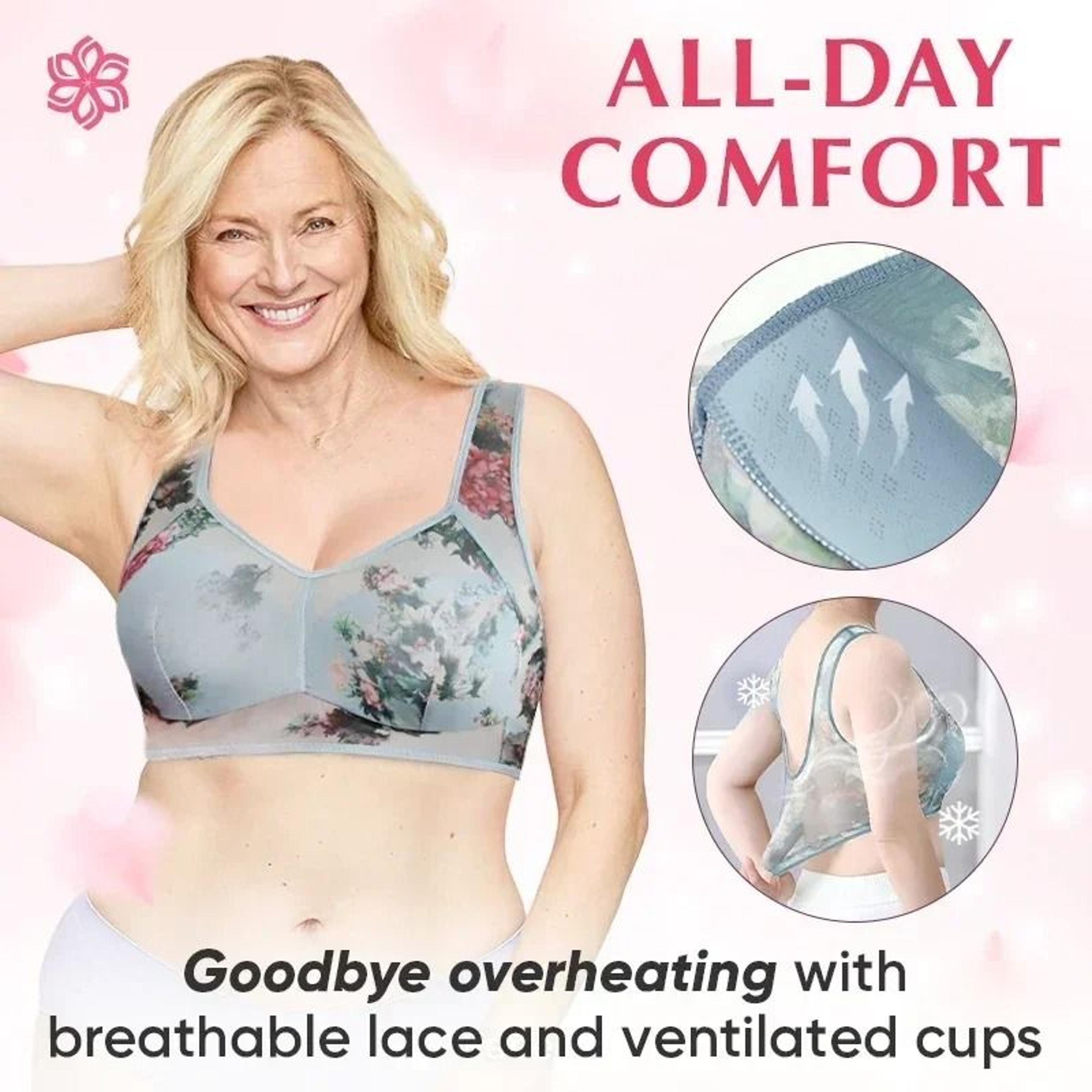 ice silk lace cooling comfort bra seamless push up bralette