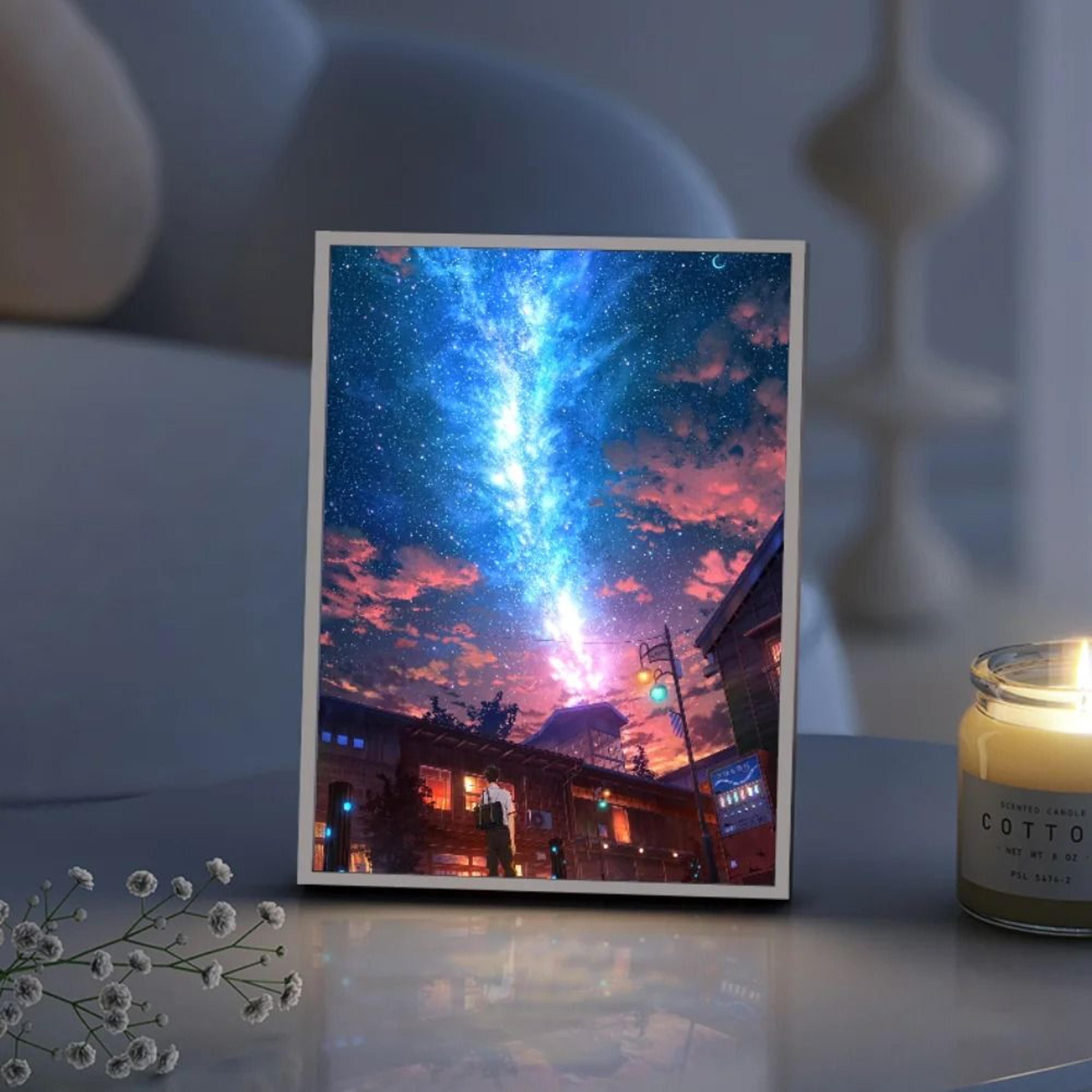 galaxy anime led night light – 3d starry ceiling lamp for teens