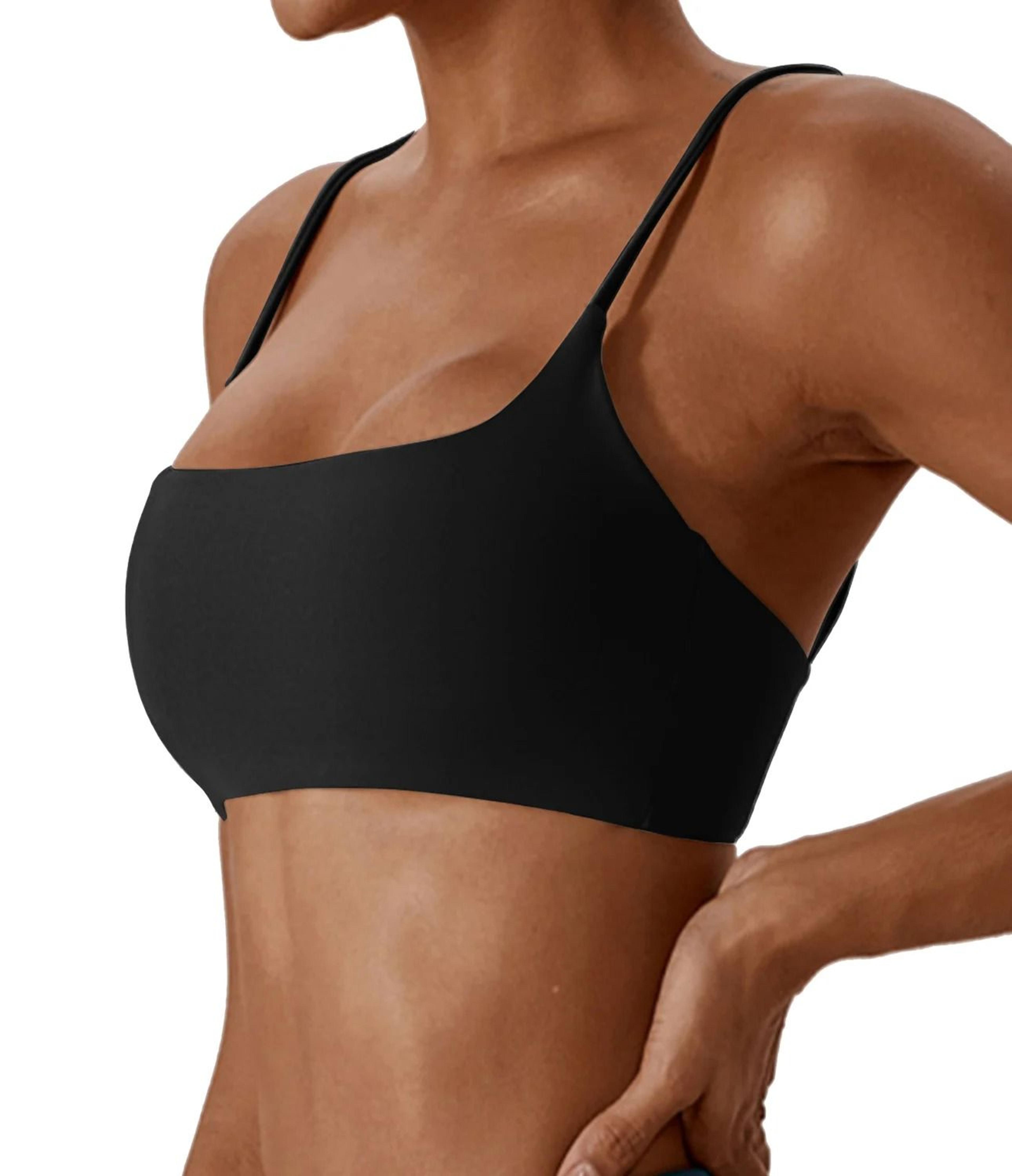 super soft cross back sports bra for yoga and fitness