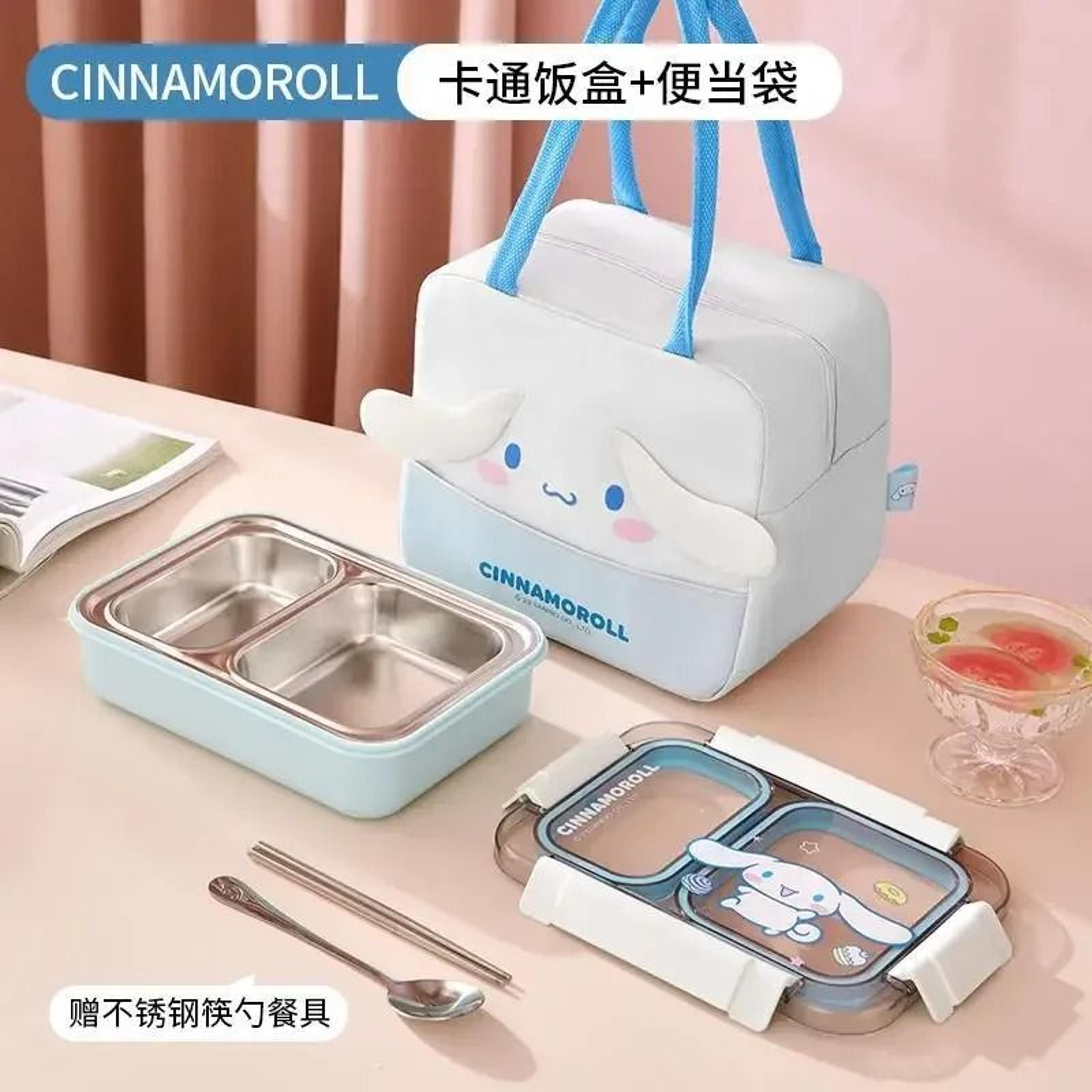 sanrio cinnamoroll kawaii stainless steel insulated lunch box and bag set