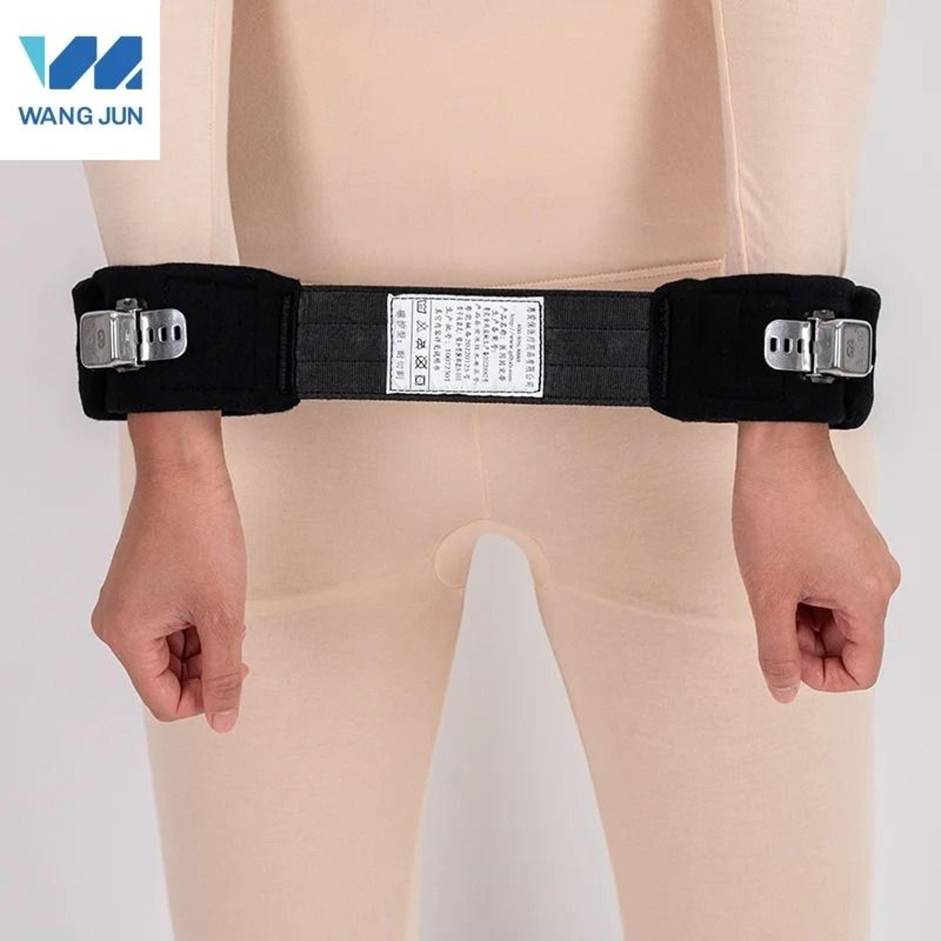 hands standing restraint strap with magnetic key for patient safety