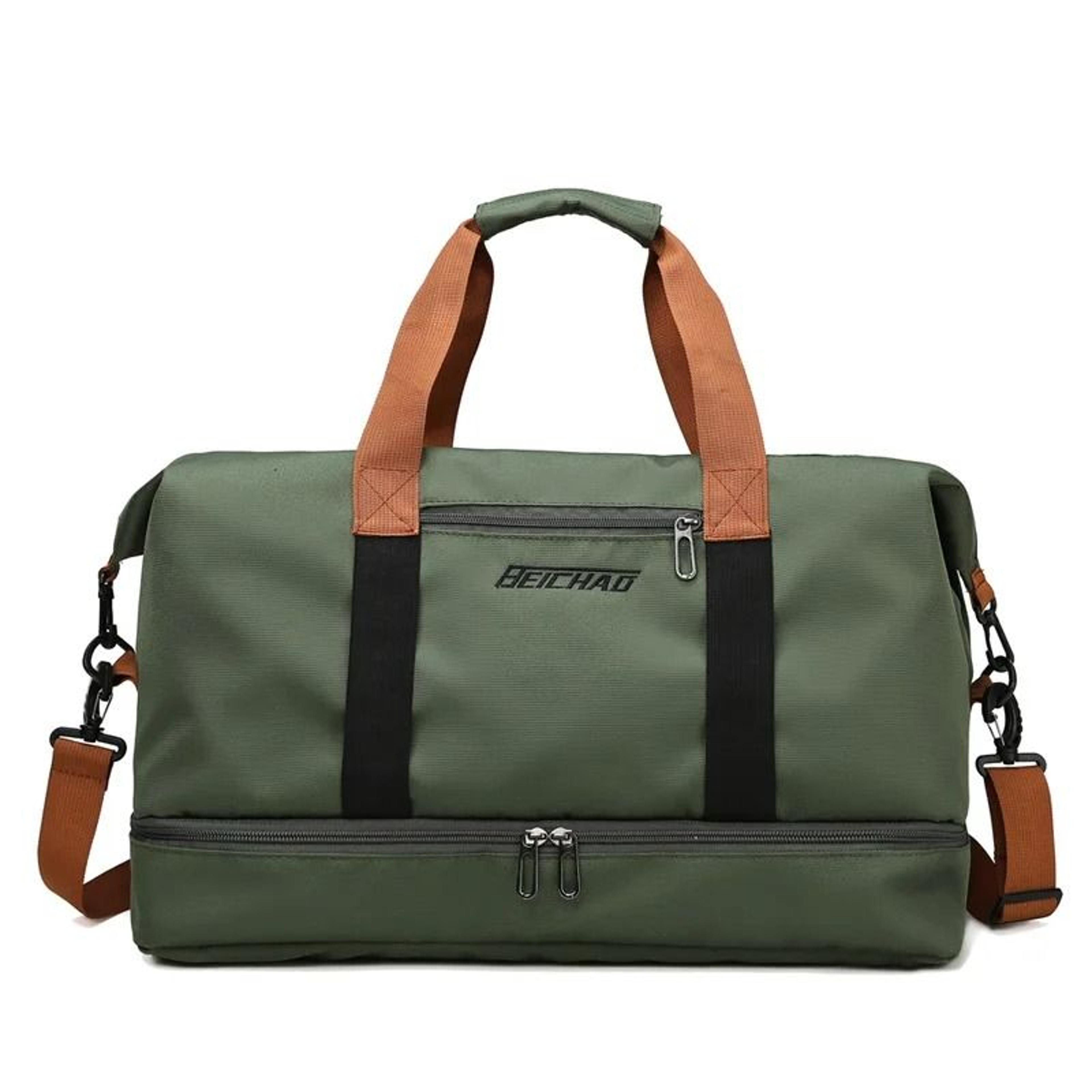 travel gym bag with shoe compartment and dry wet separation for weekend or fitness use