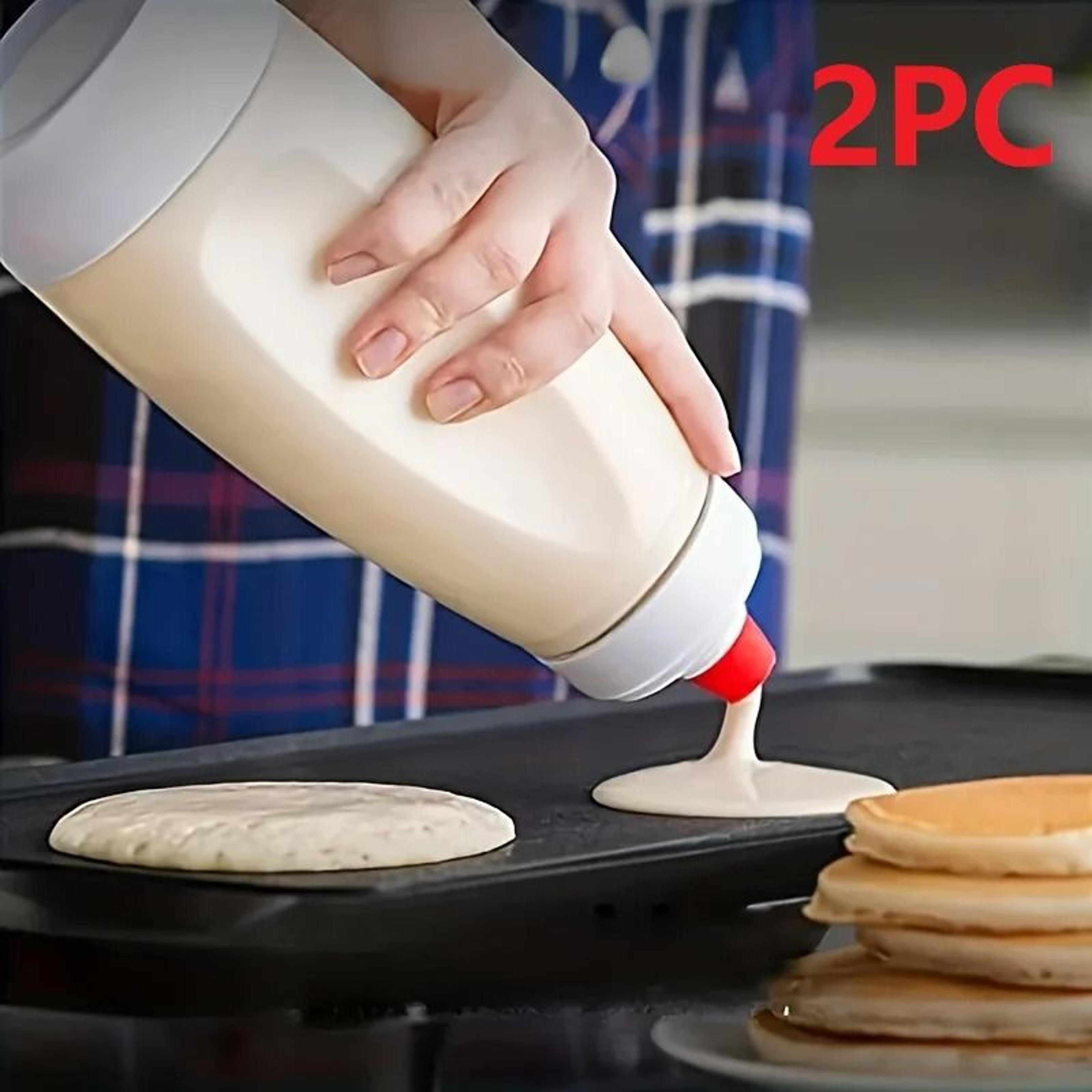 pancake batter mixing bottle with blender ball and wire whisk