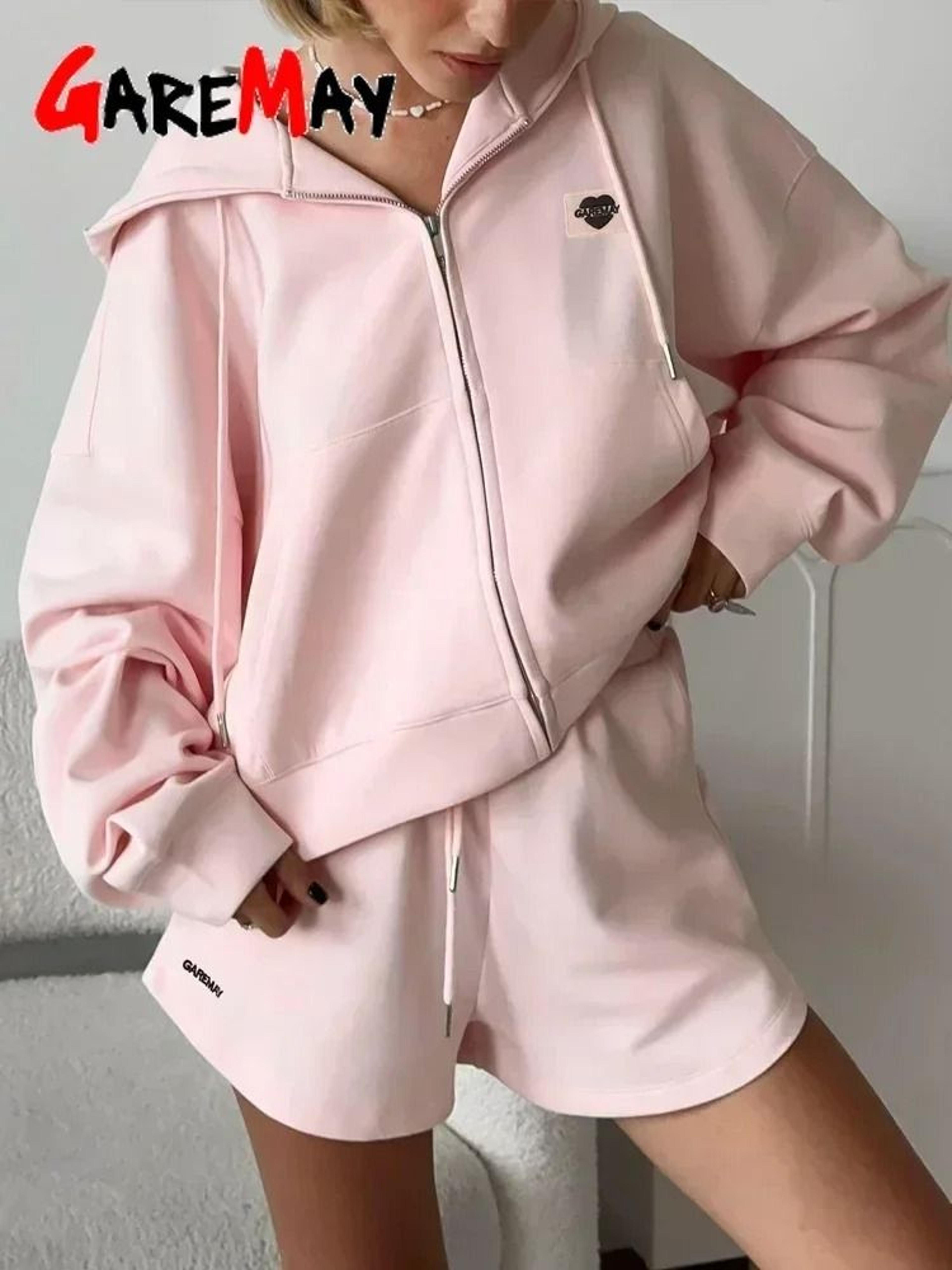 womens summer cotton two piece shorts set with oversize top