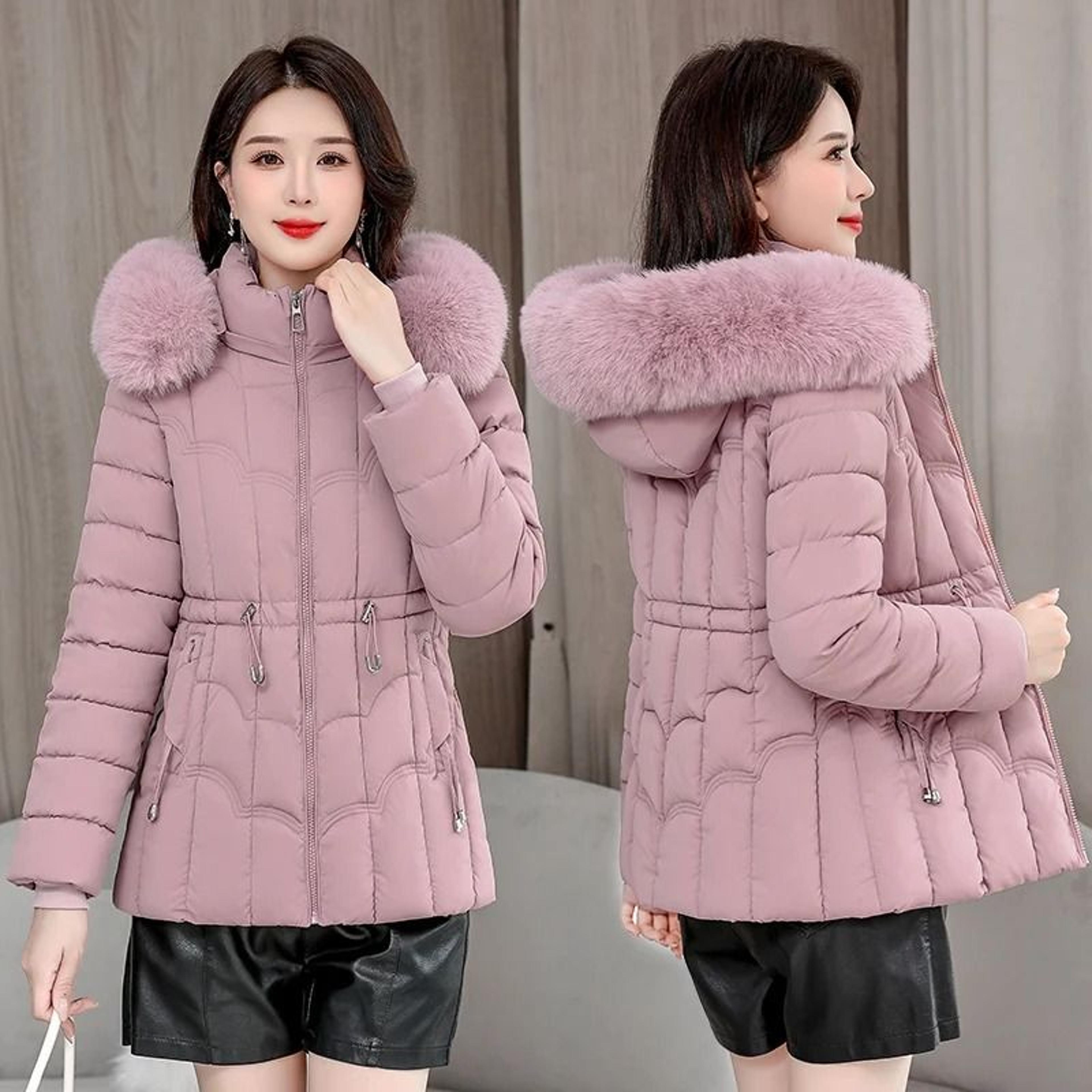 winter down jacket women warm hooded parka short overcoat