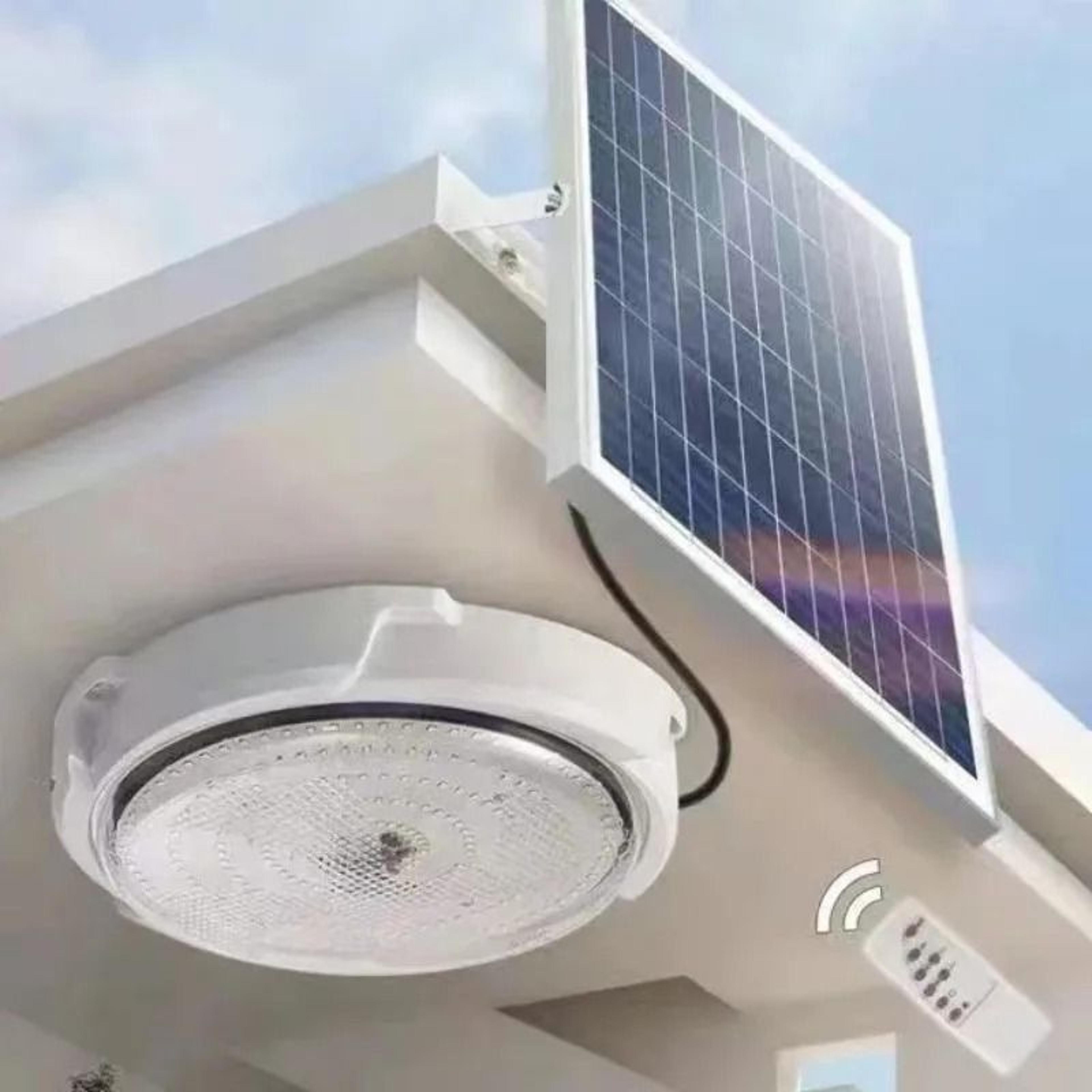solar powered ceiling light with remote control for outdoor and indoor use