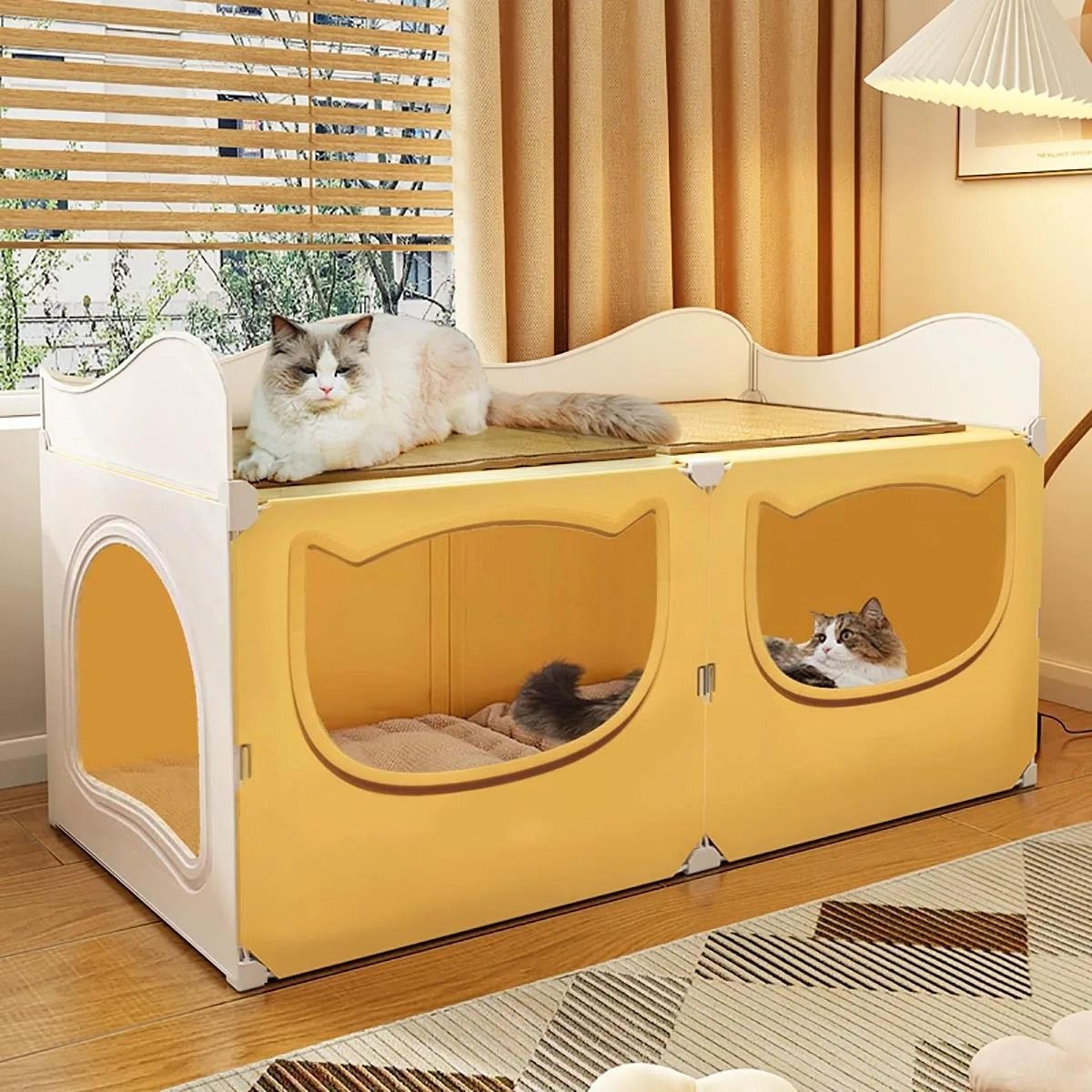 all seasons semi enclosed cat nest large cozy pet bed
