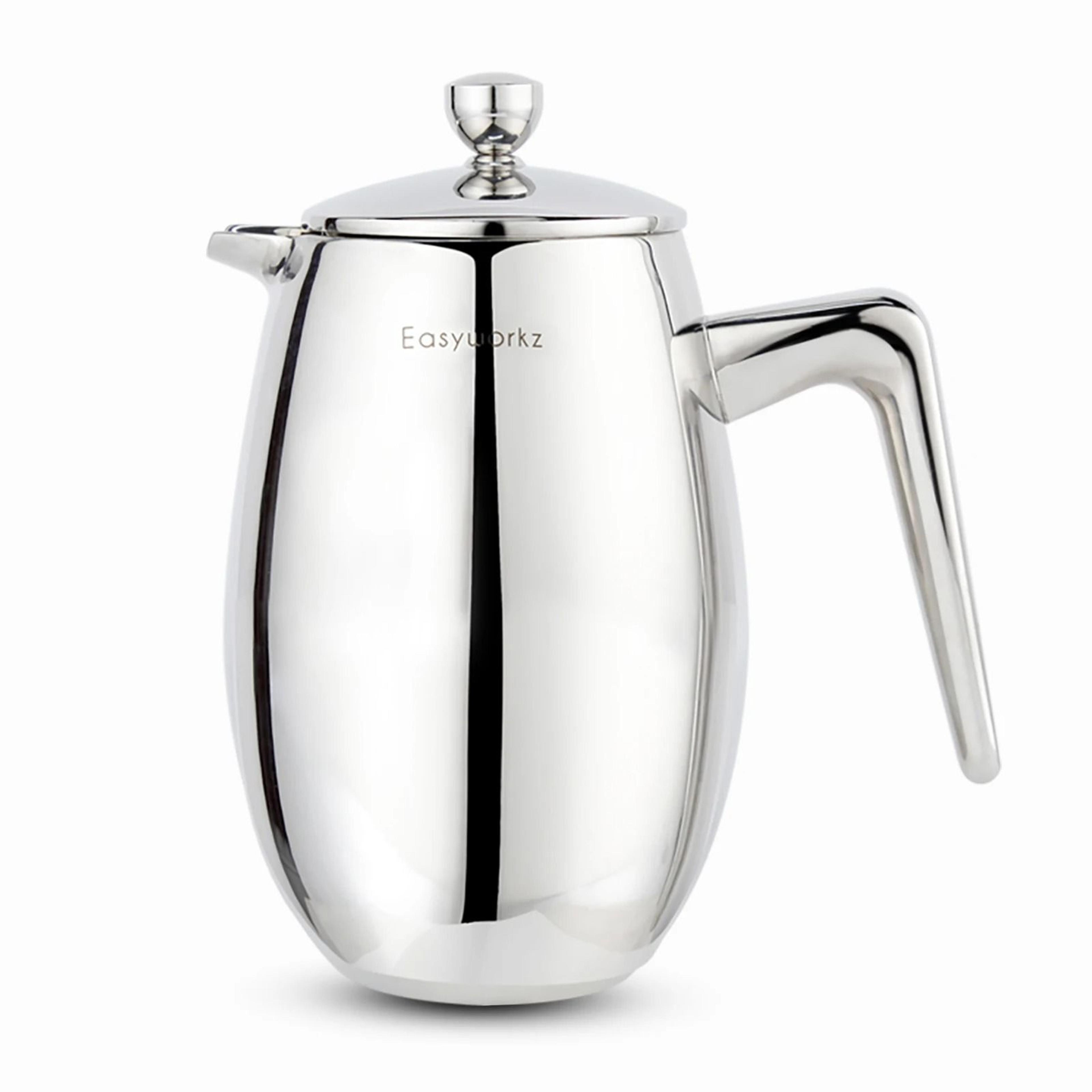french press coffee maker double wall stainless steel insulated thermal cafetiere with 4 level filter