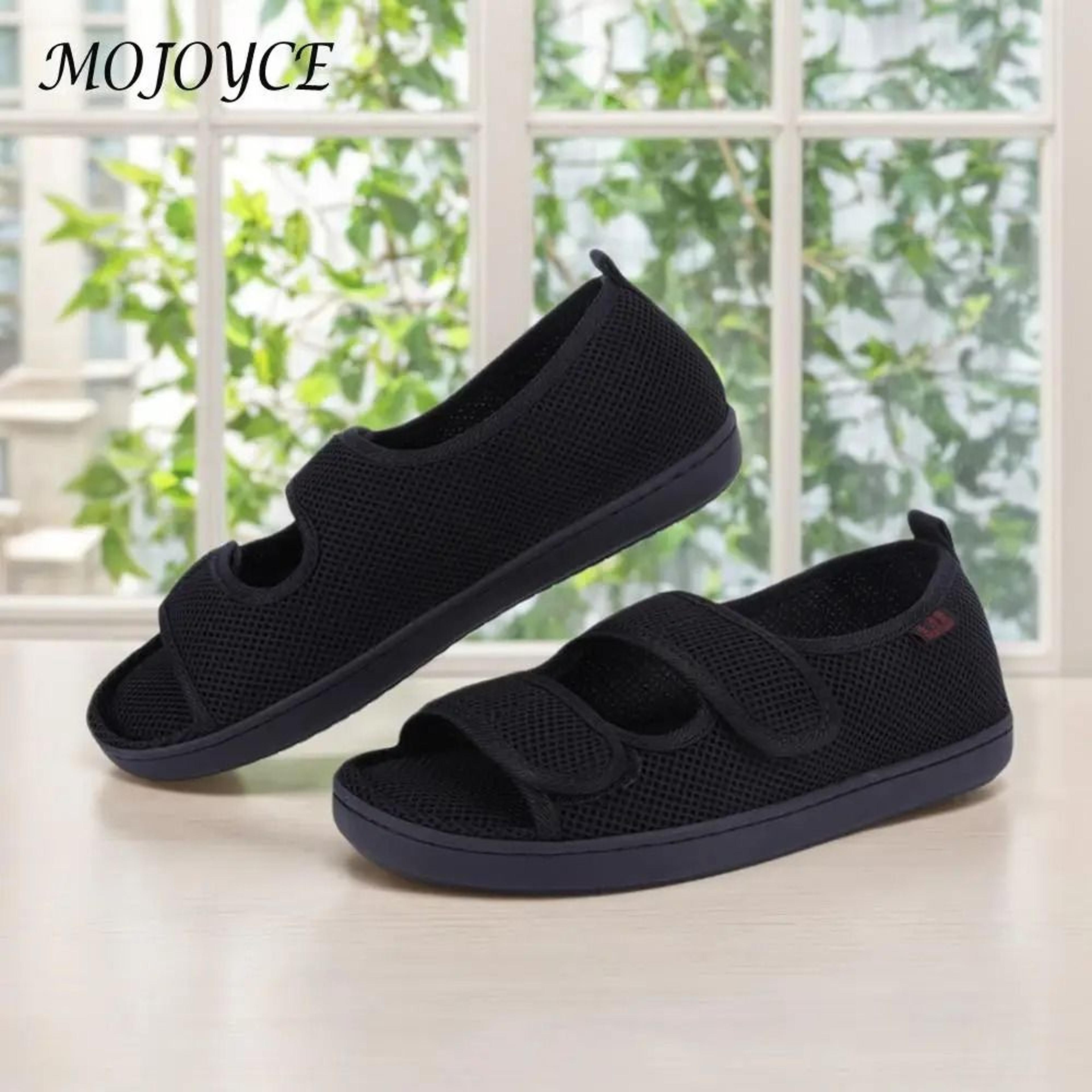 men diabetic sandals wide fit with adjustable velcro for swollen feet