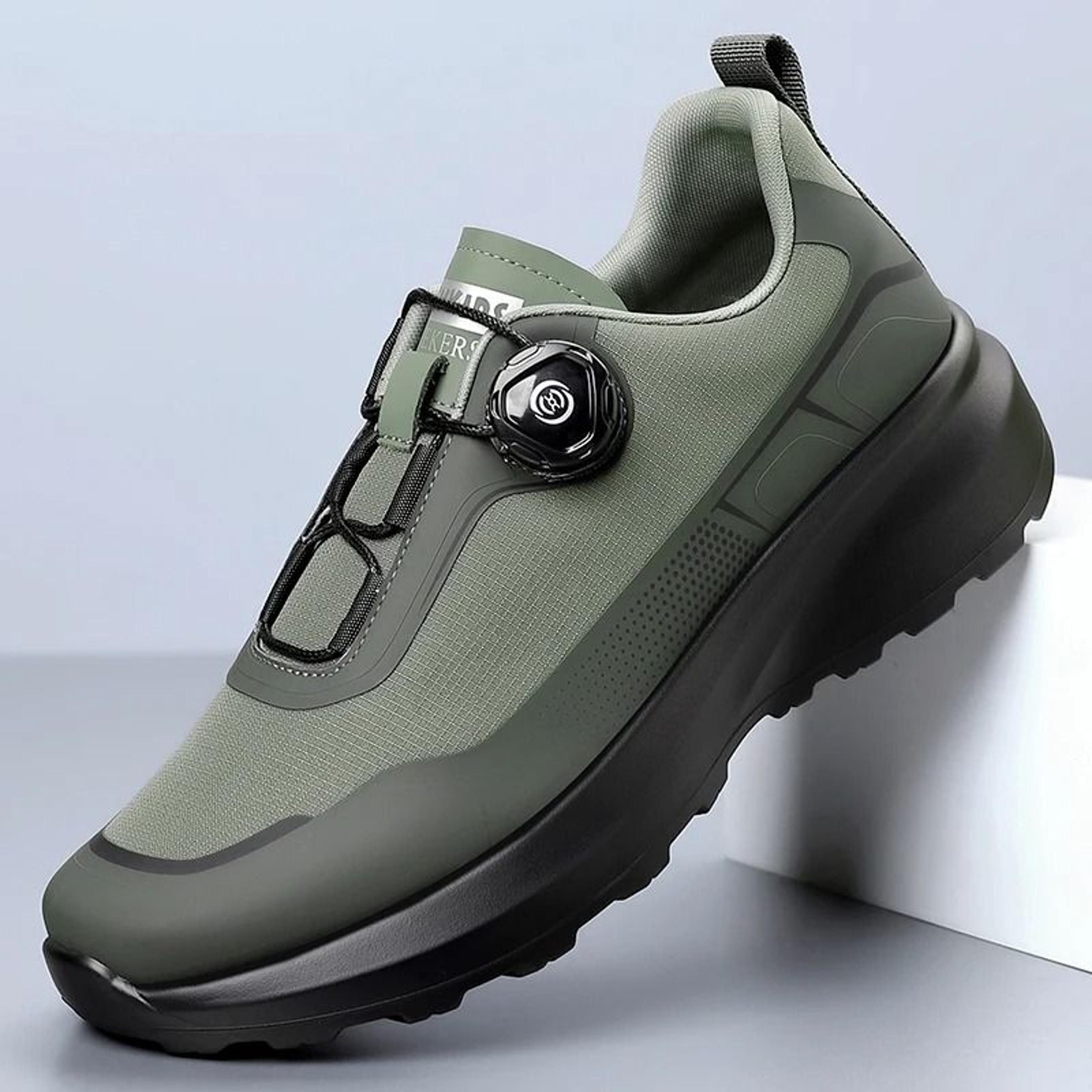 mens soft sole sports running casual shoes with rotating twist buckles