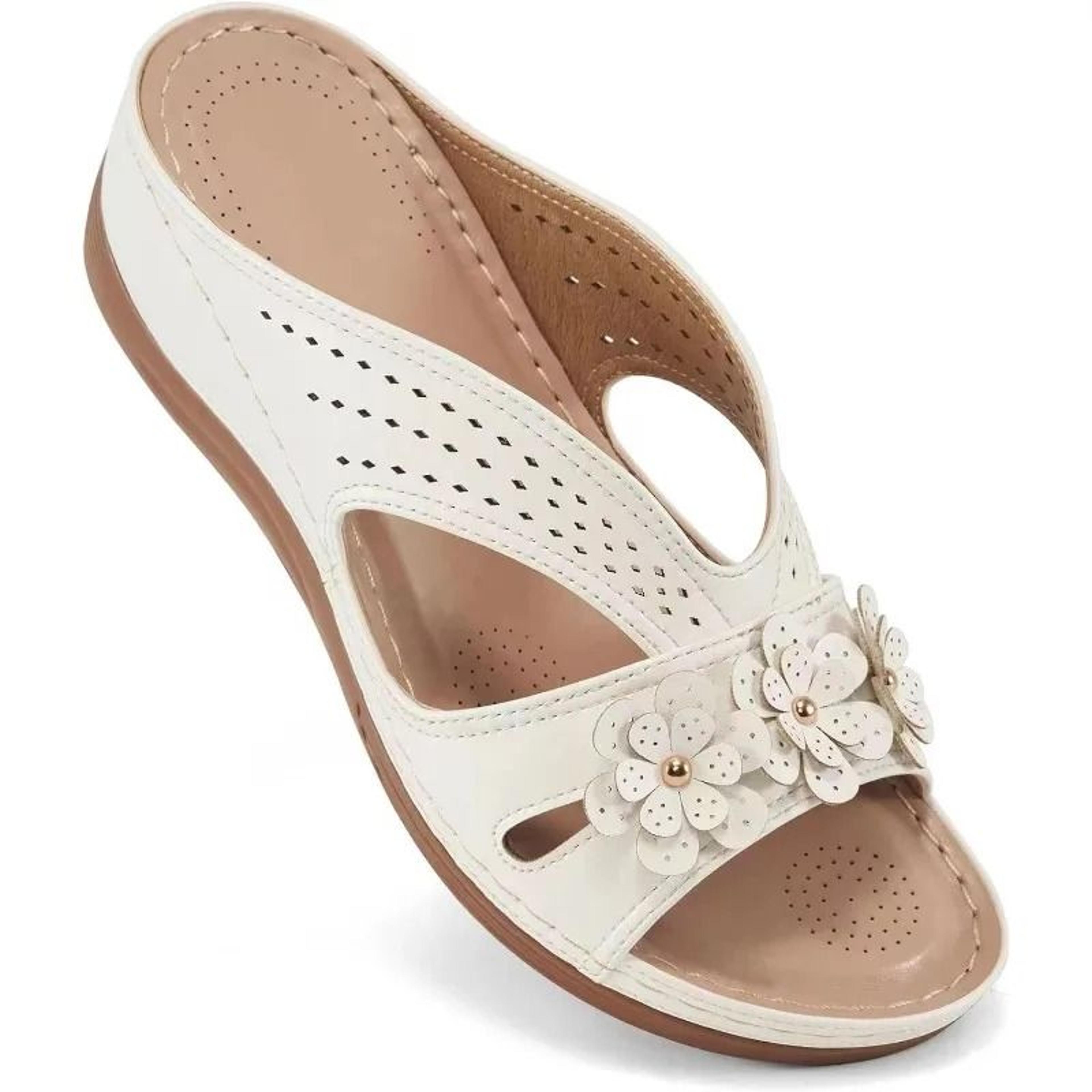 women casual flower hollow wedge sandals non slip platform slippers