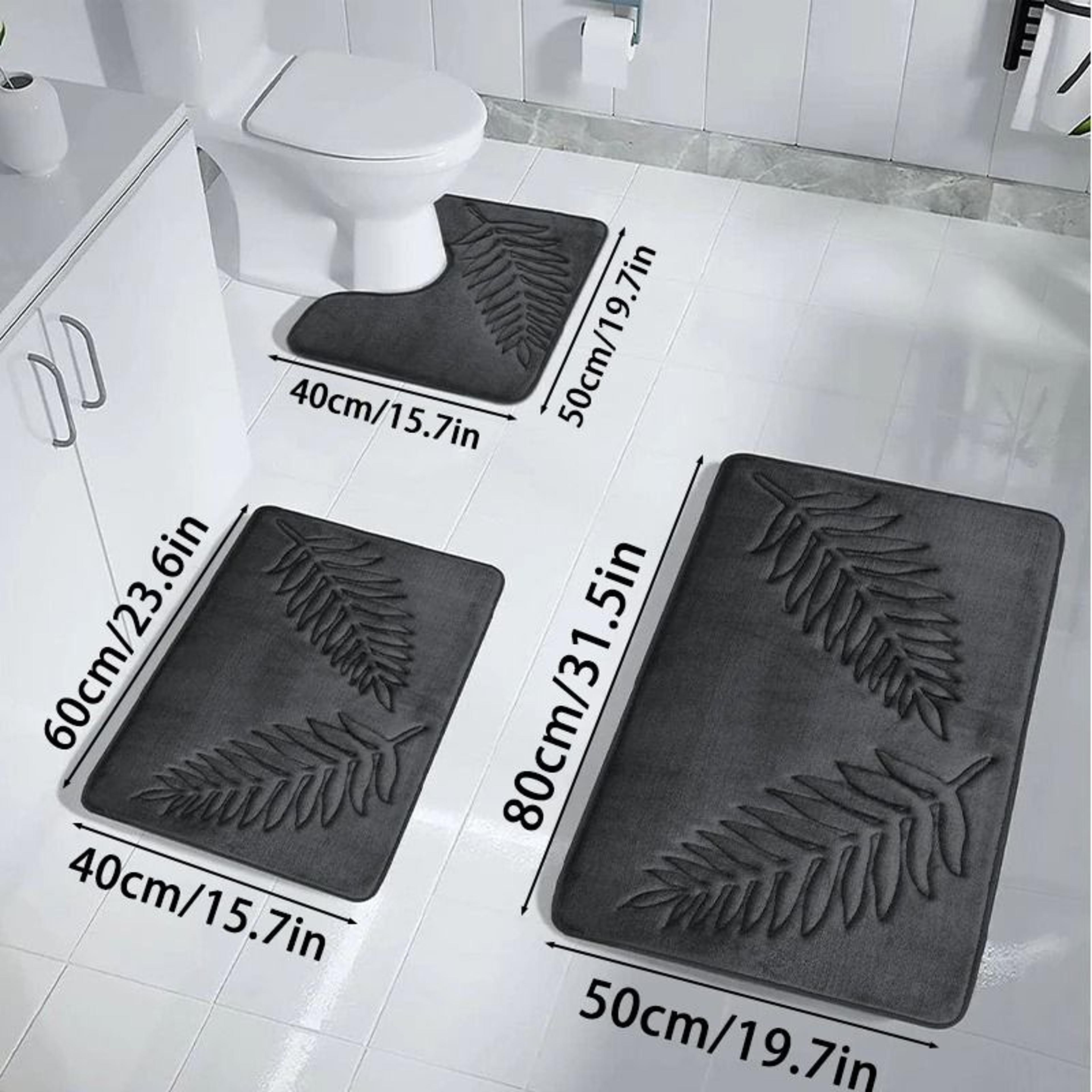 3 piece bath mat set nonslip quick dry soft water absorbent machine washable bathroom rugs