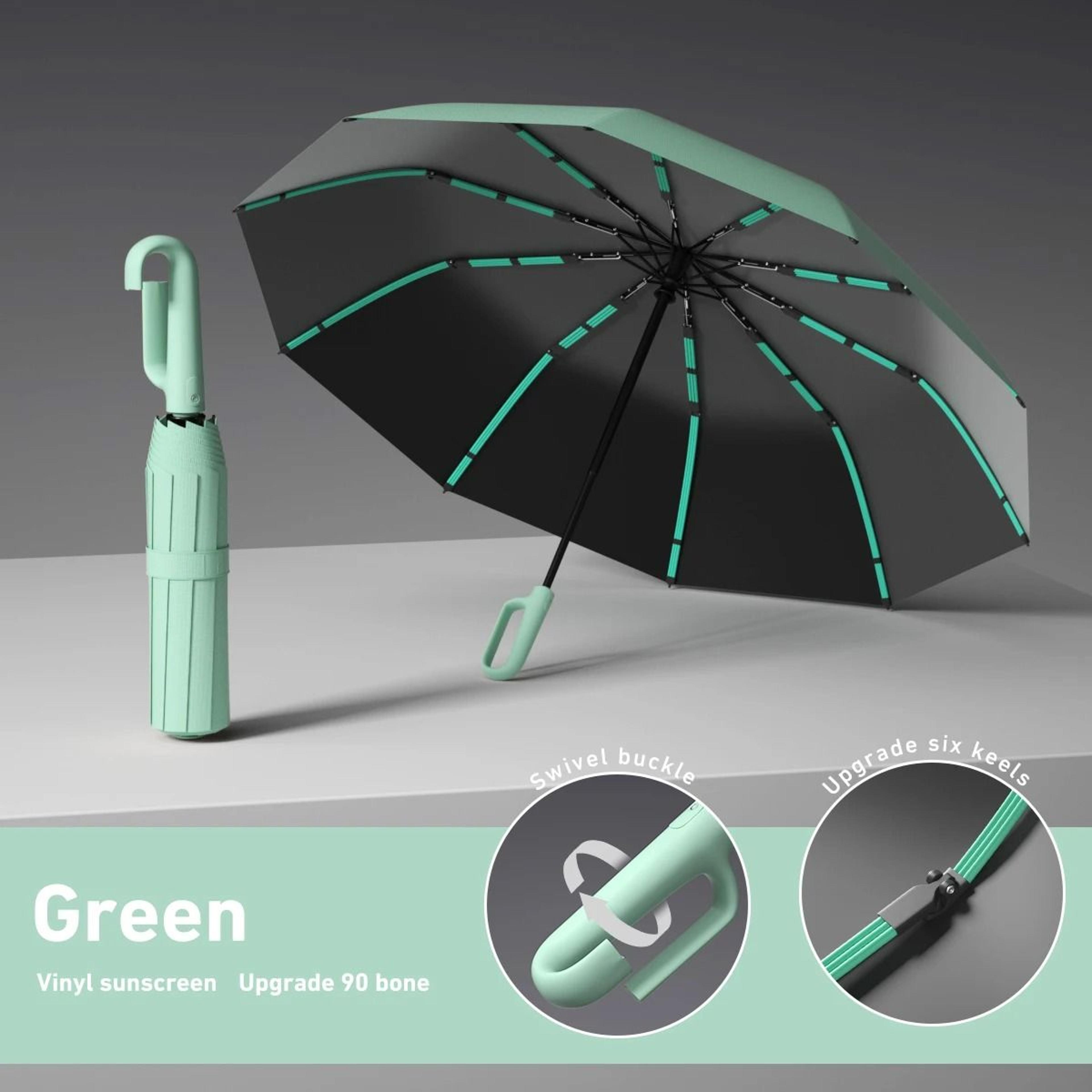 fully automatic windproof folding umbrella – portable double layer design for men and women