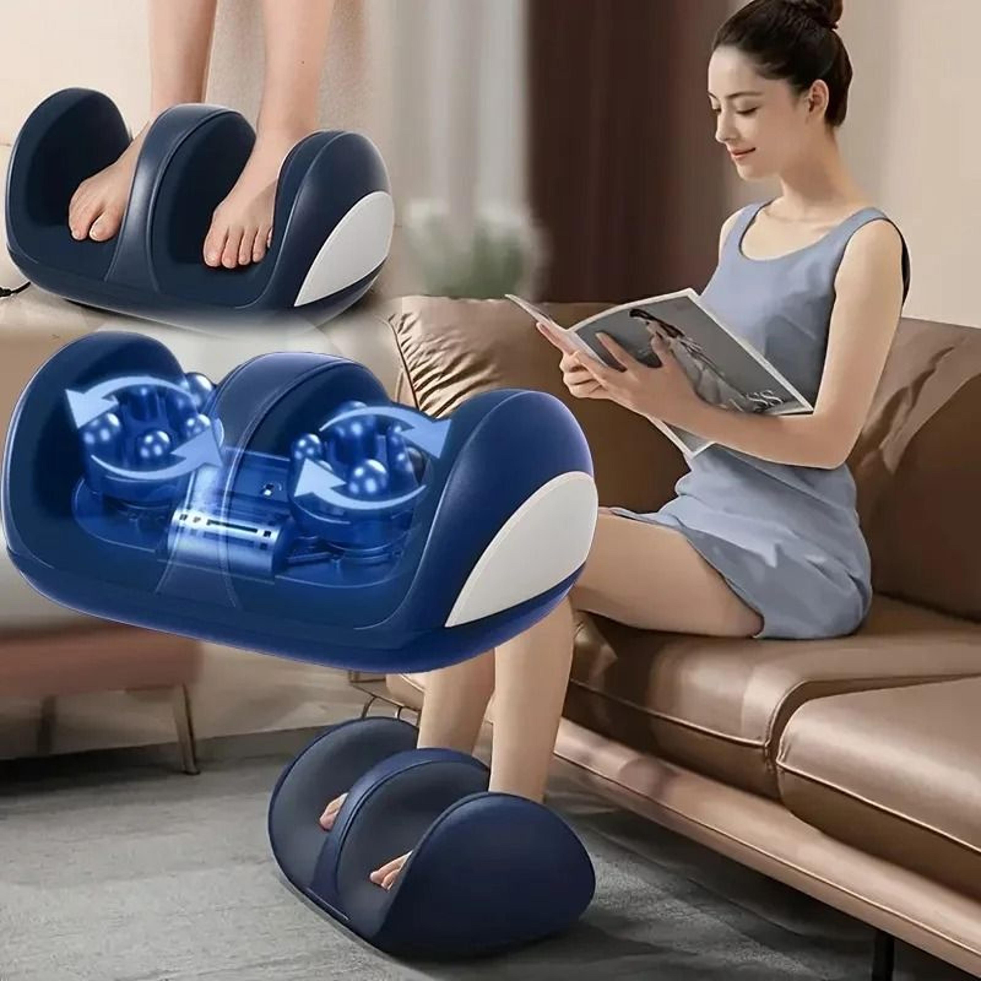 extra large electric foot massager with shiatsu kneading and hot compress for calf and leg relaxation