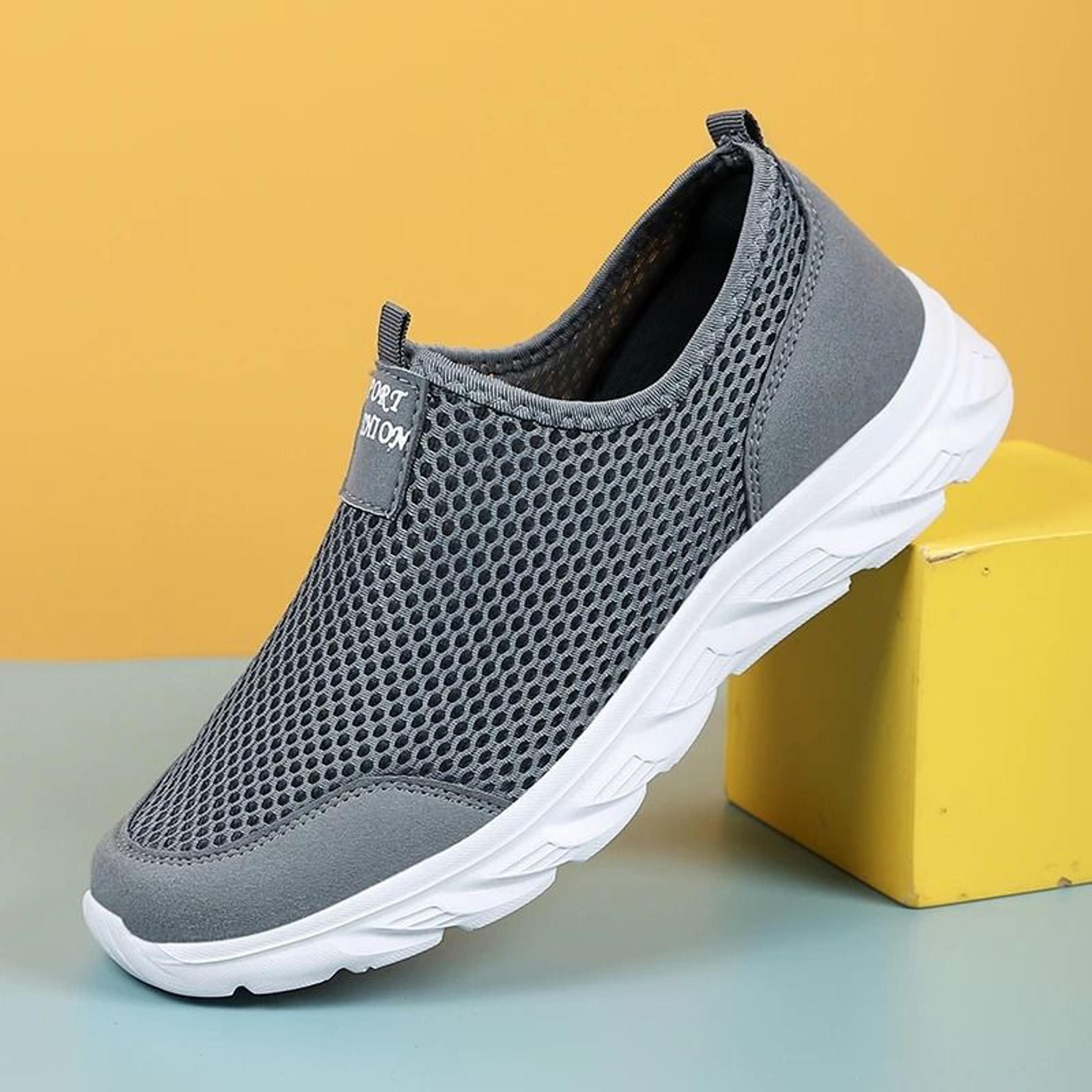 mens lightweight slip on casual sneakers breathable walking shoes
