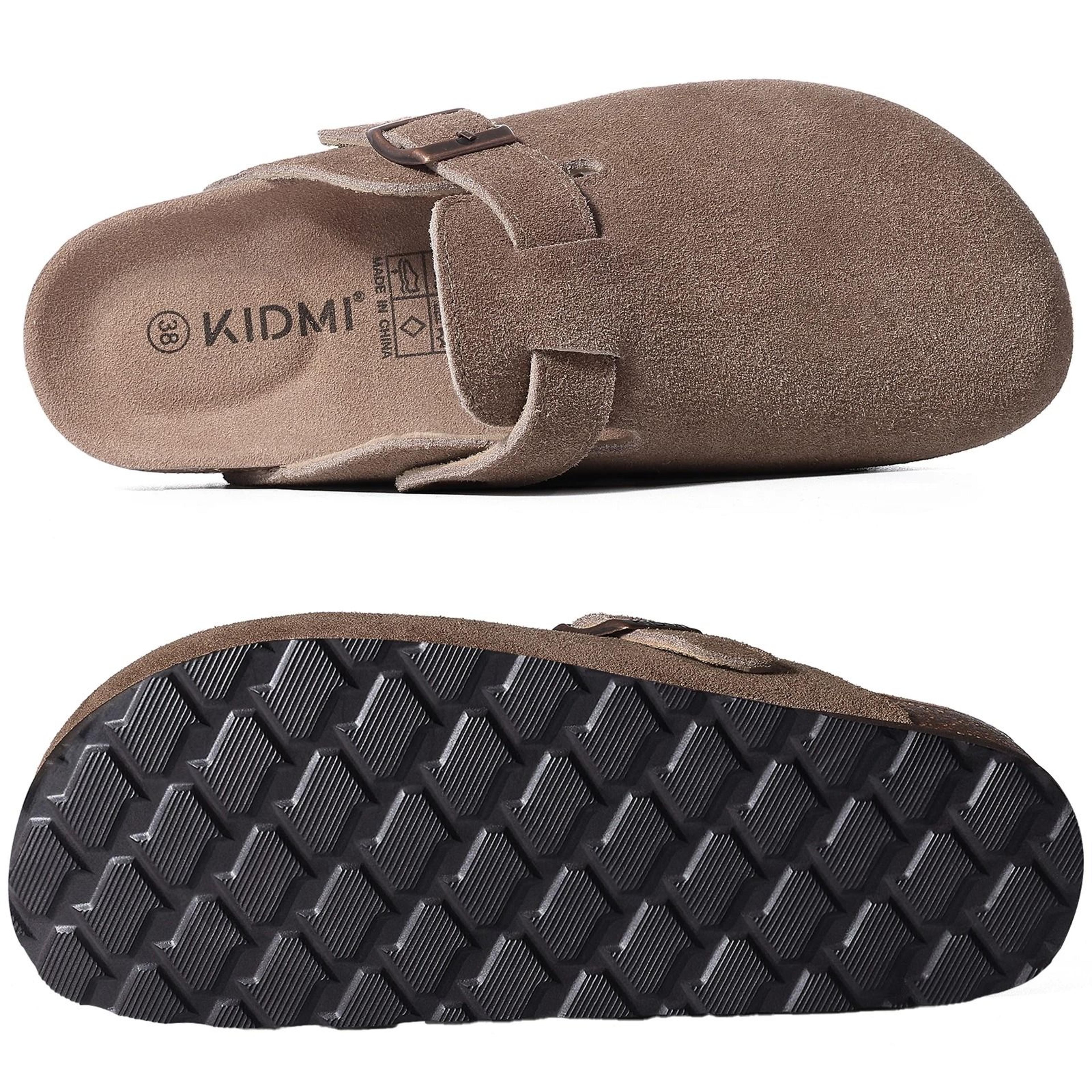 genuine suede clogs with cork footbed arch support mules for women and men