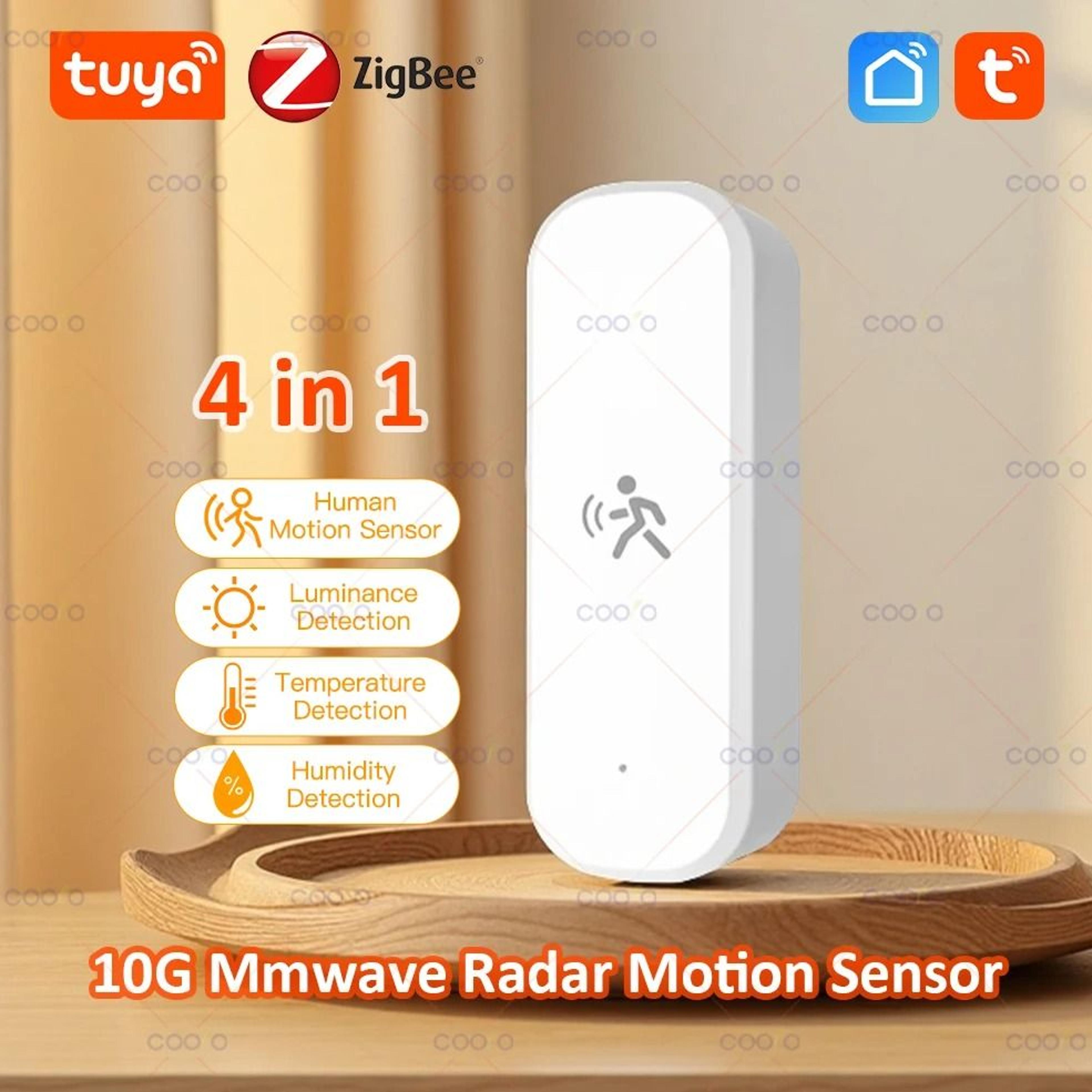 tuya zigbee human motion sensor with mmwave radar temperature humidity and luminance detection