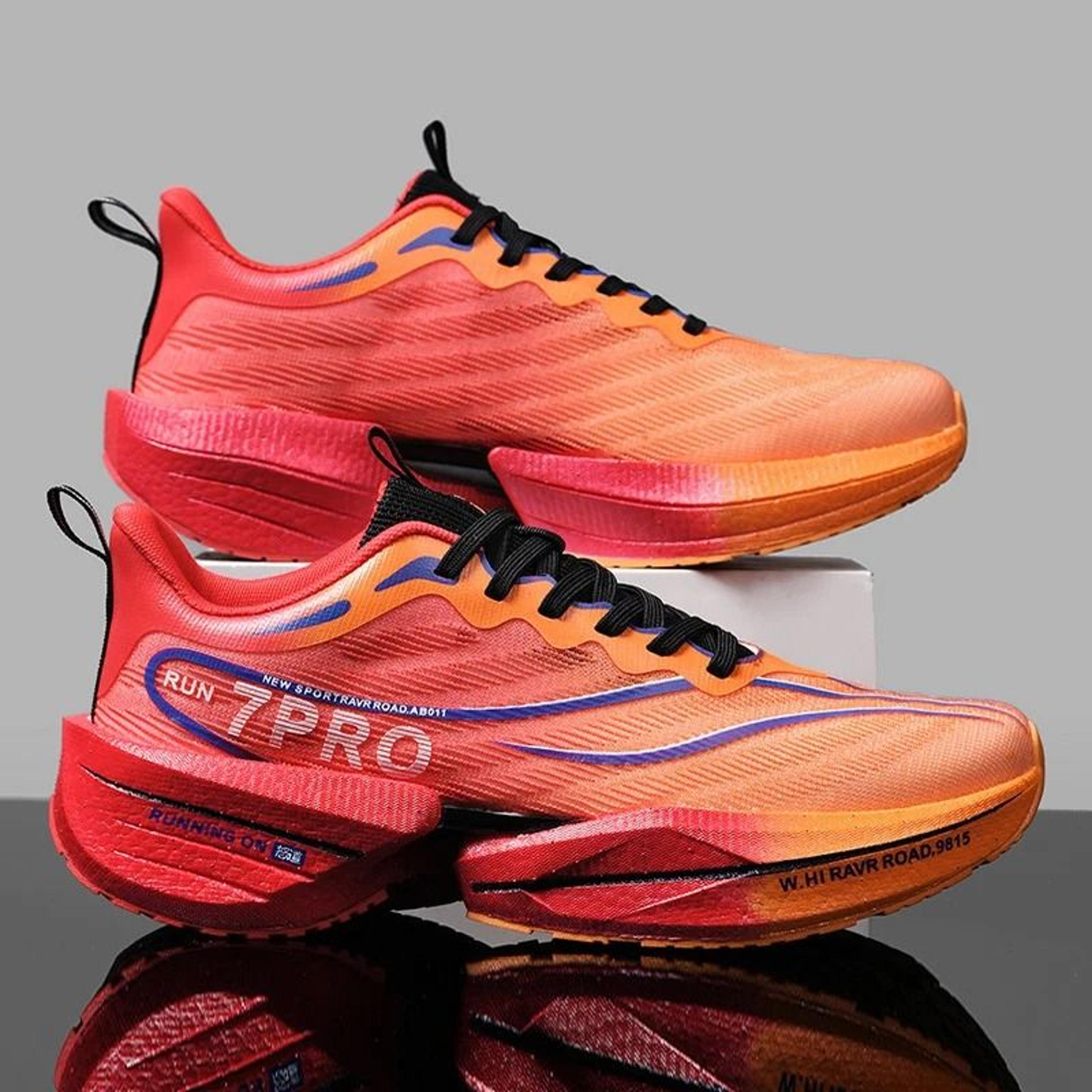 mens carbon plate running sneakers lightweight mesh sports shoes