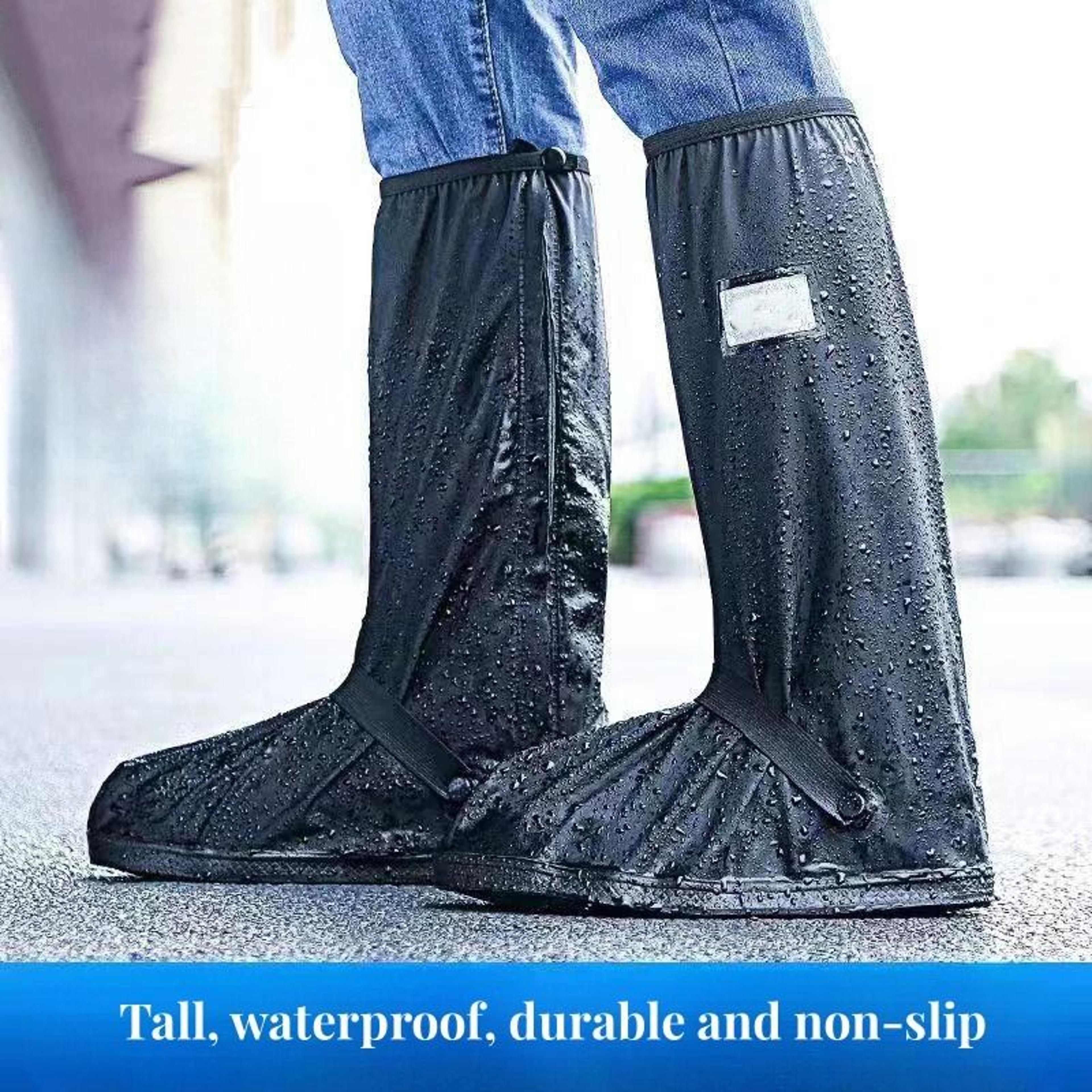 rain boot shoe covers waterproof reflective high top