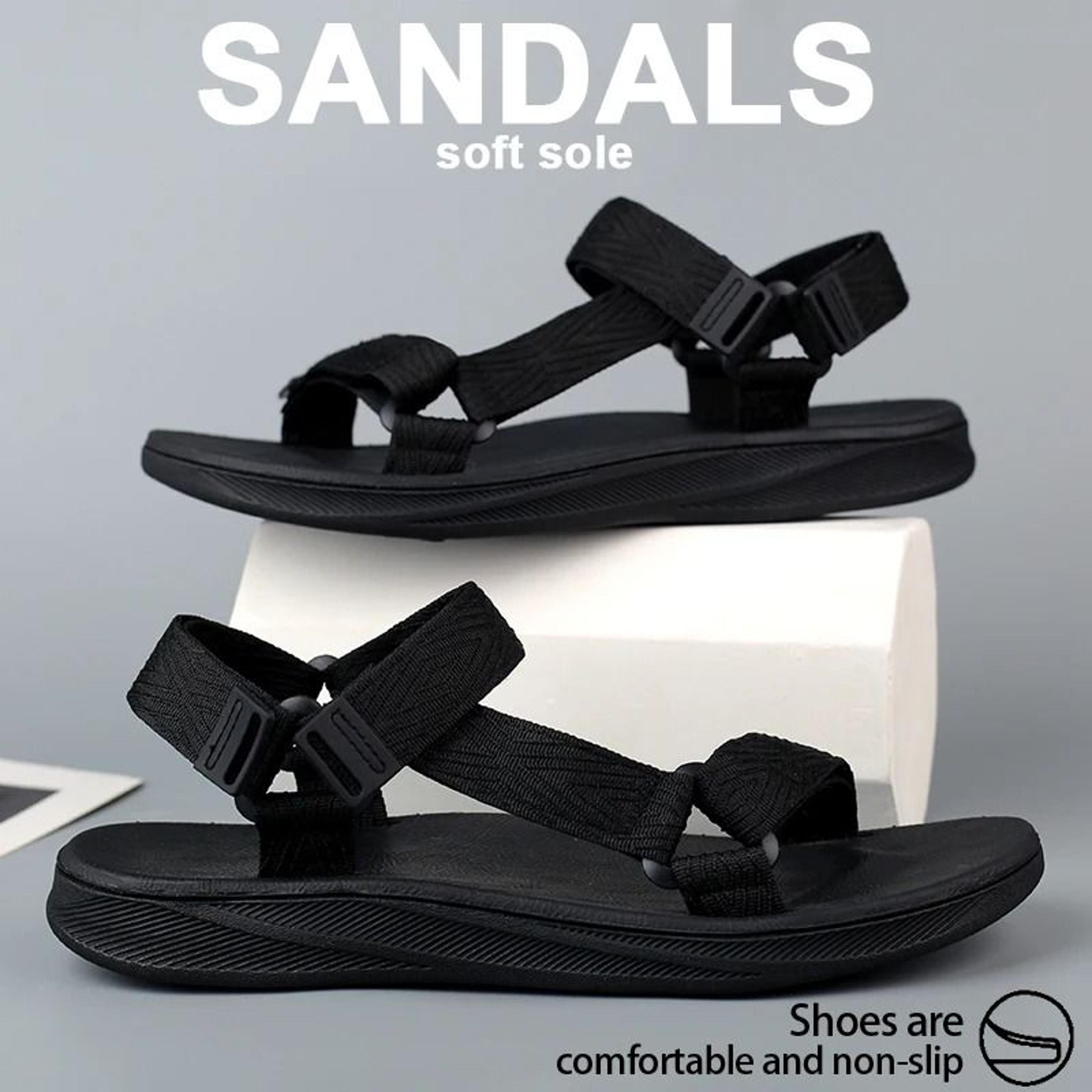 mens arch support outdoor sandals with yoga mat insole anti slip flat beach shoes