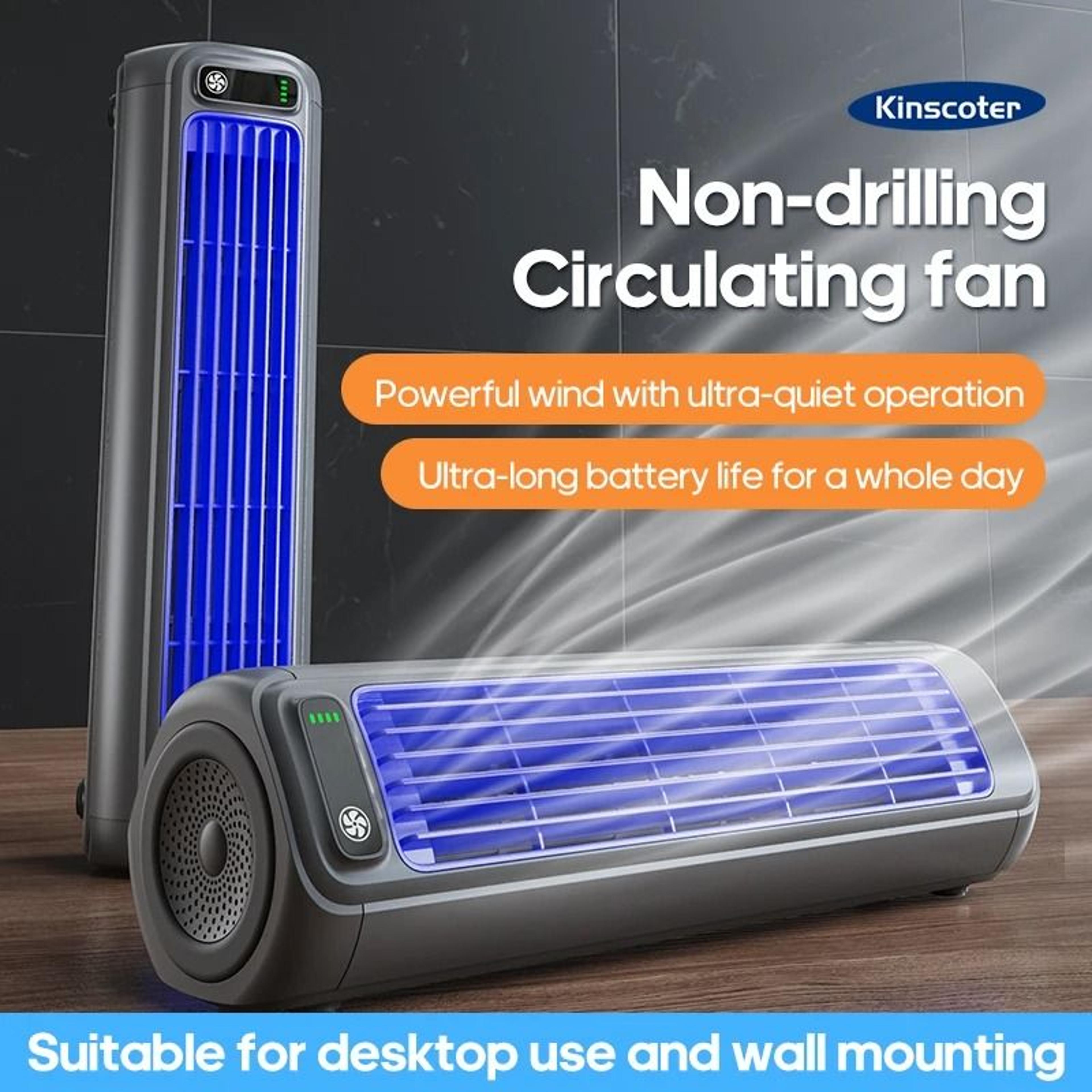portable air conditioner fan with rechargeable battery quiet desktop and wall mount