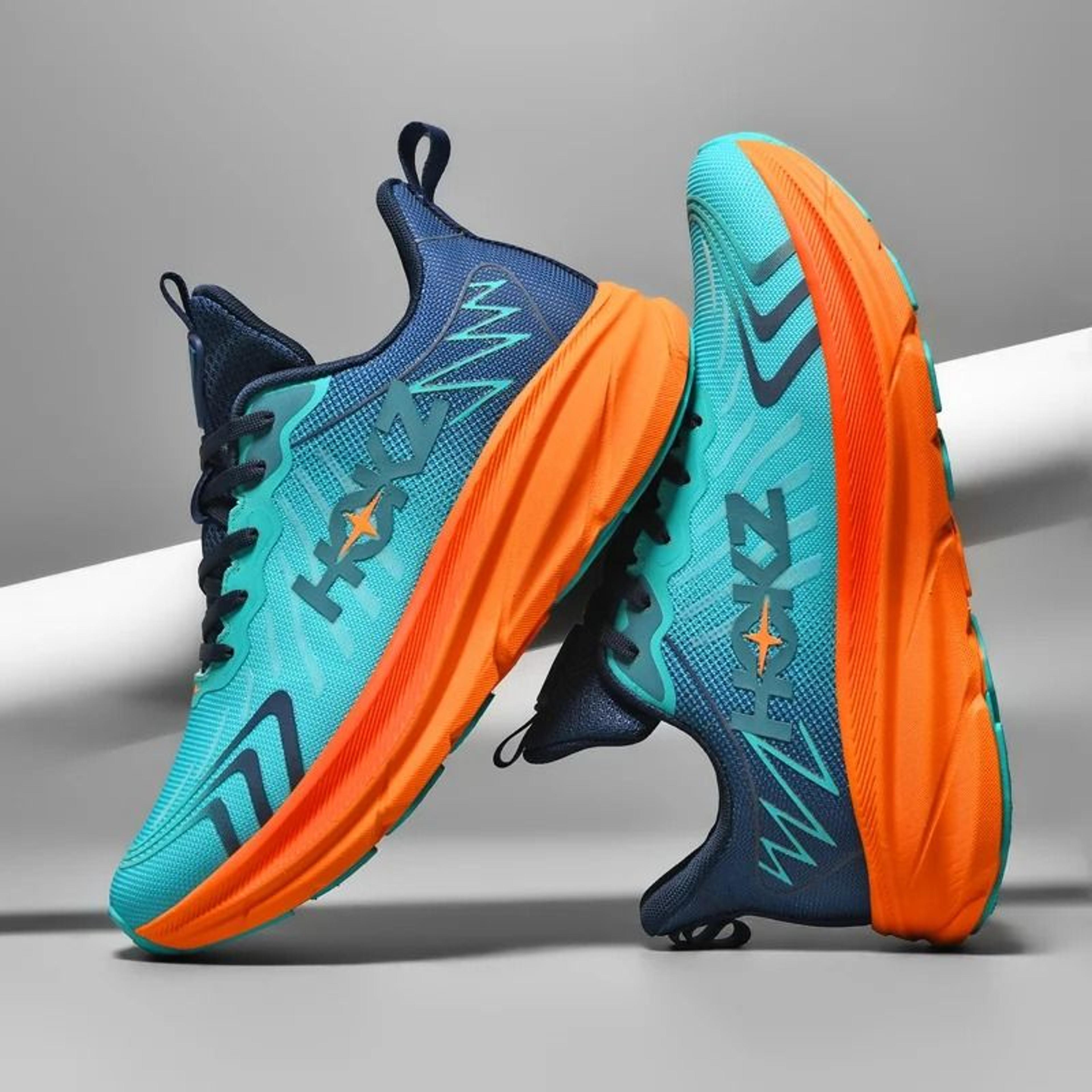 mens sports running shoes breathable mesh thick sole outdoor sneakers