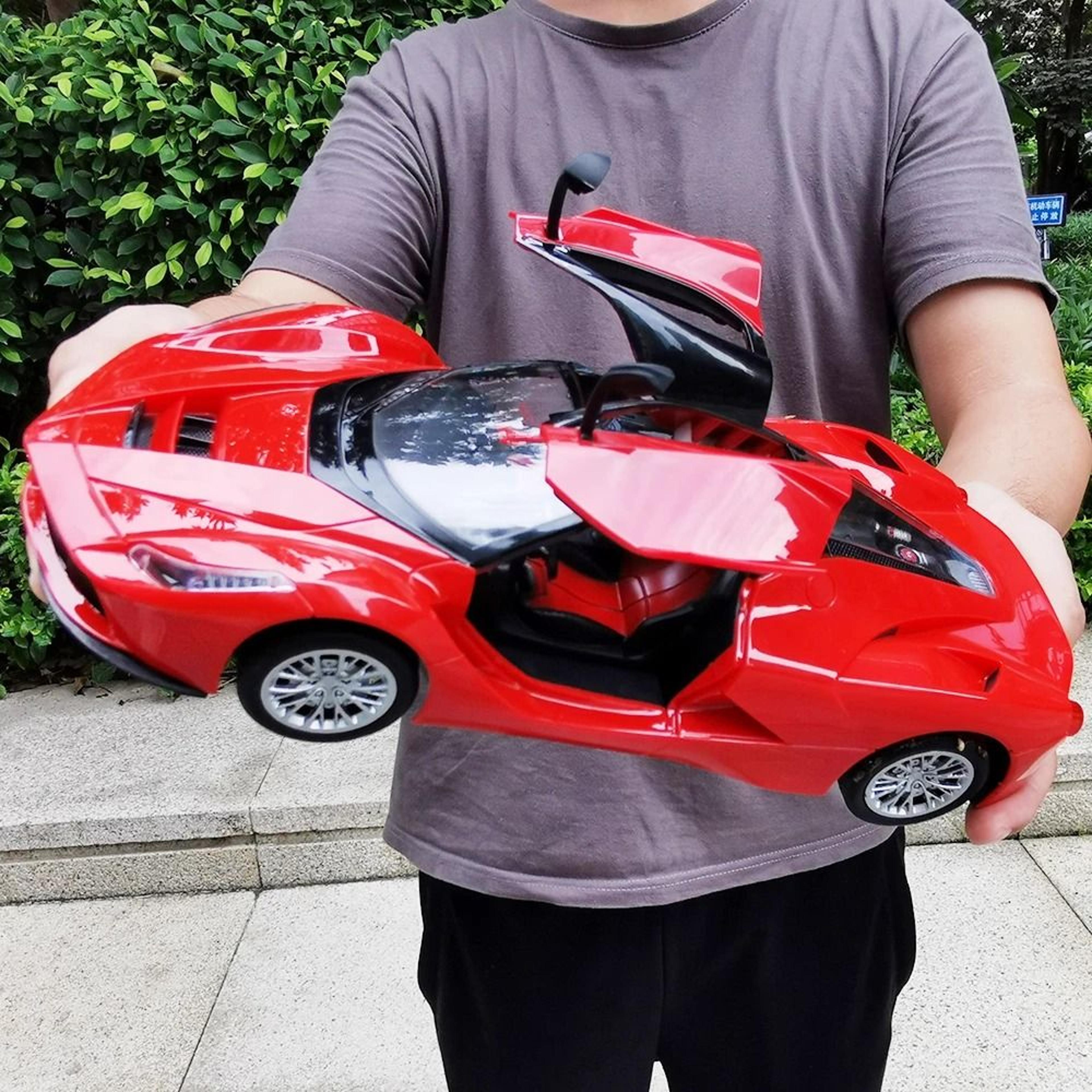 rc sportscar with remote control opening doors and lights