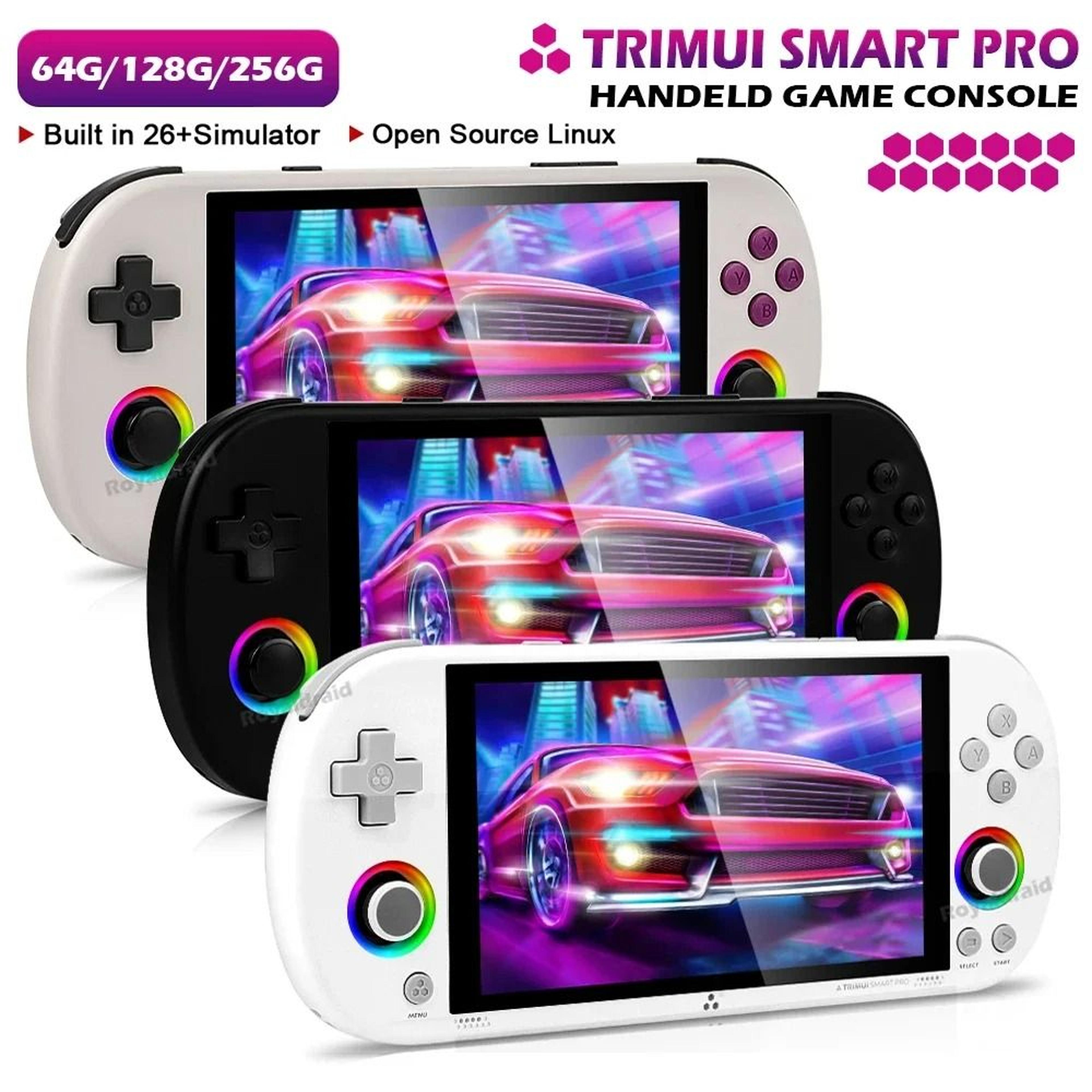 smart pro handheld game console with 4.96" ips screen and retro game support