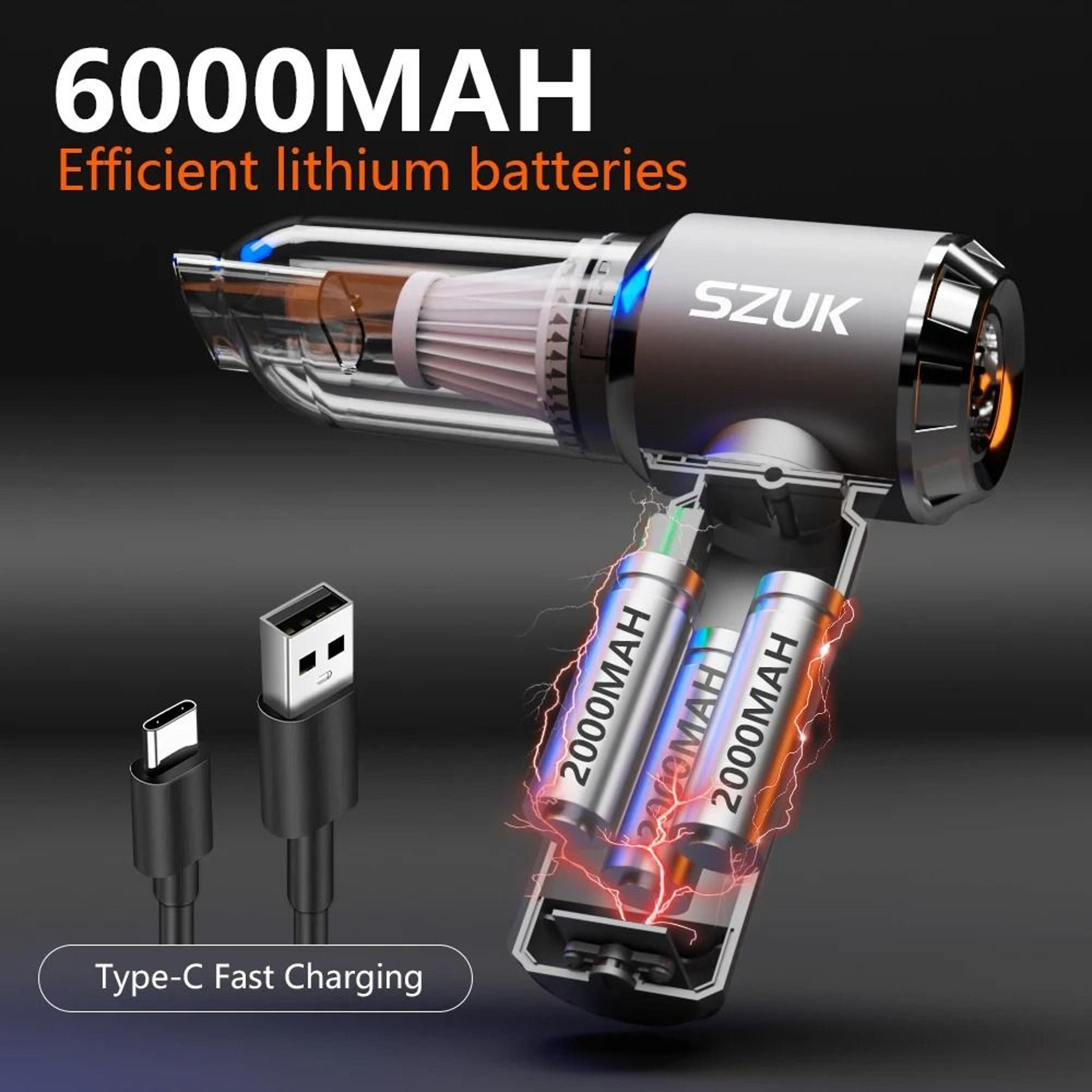 wireless handheld car vacuum cleaner – 985000pa strong suction with multiple filter options