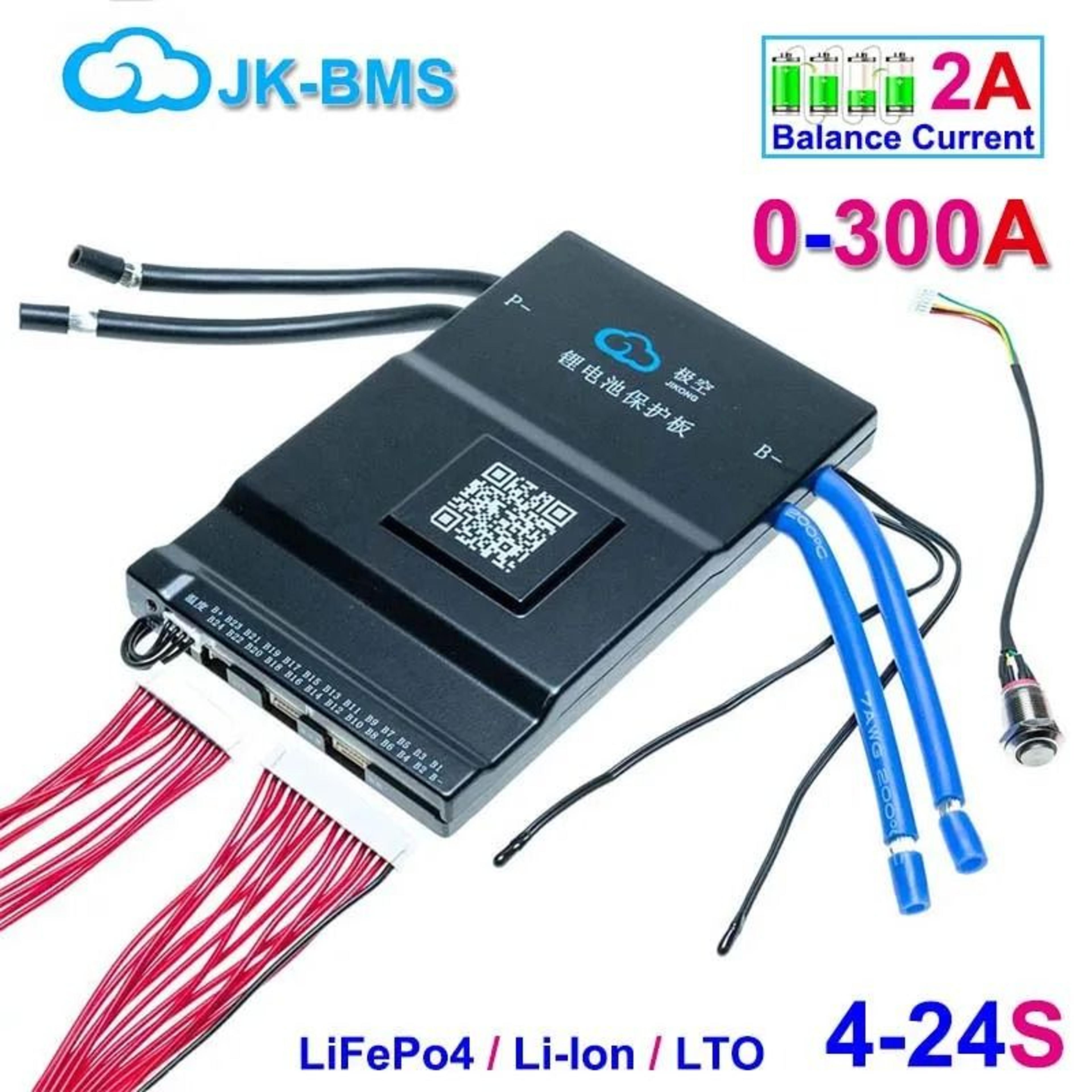 smart bluetooth active balance bms for li-ion lifepo4 lto batteries 4s–24s 200a–300a