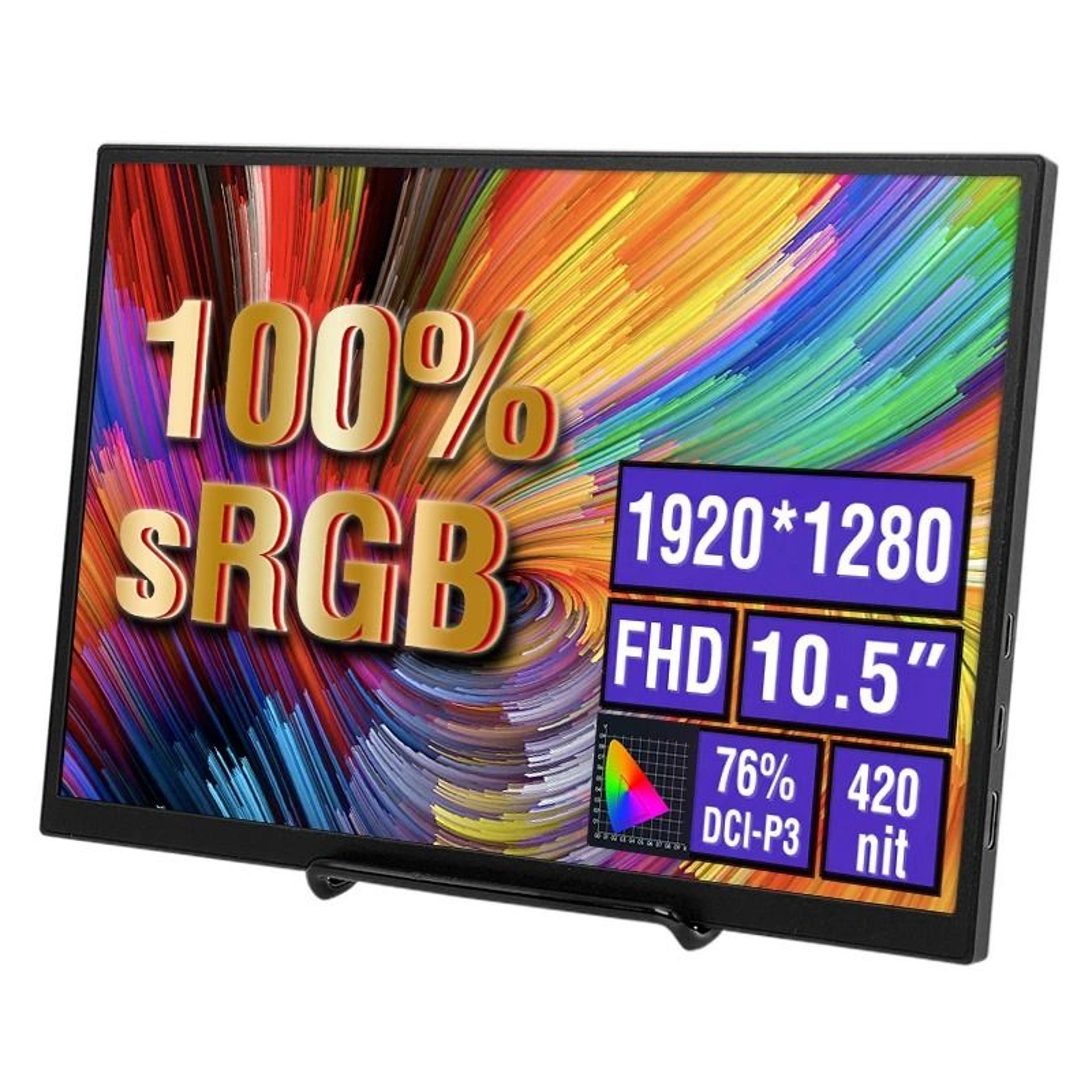 portable 10.5 inch monitor 1920x1280 hdr low blue light with dual type c and hdmi