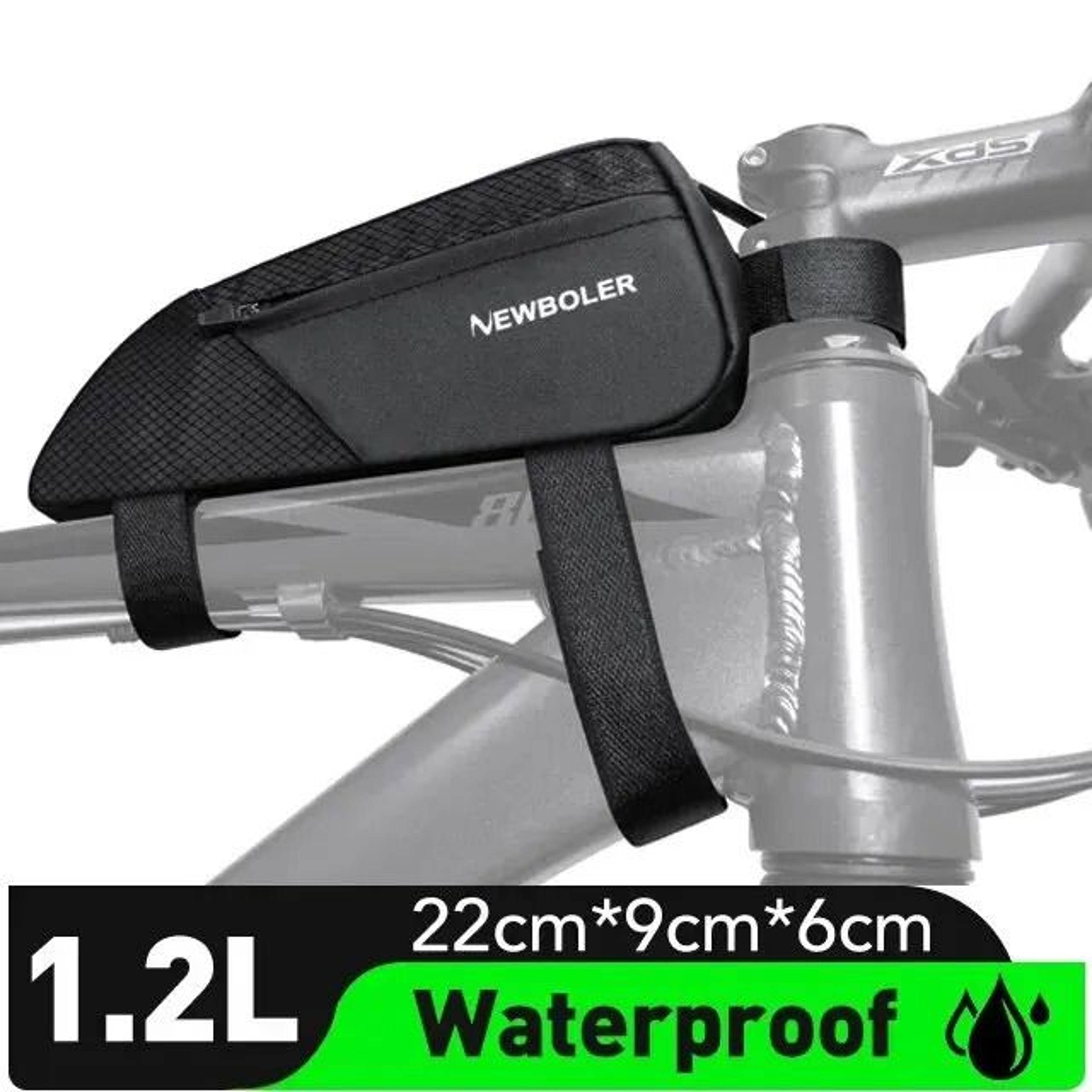 waterproof bicycle frame bag with reflective design and large capacity