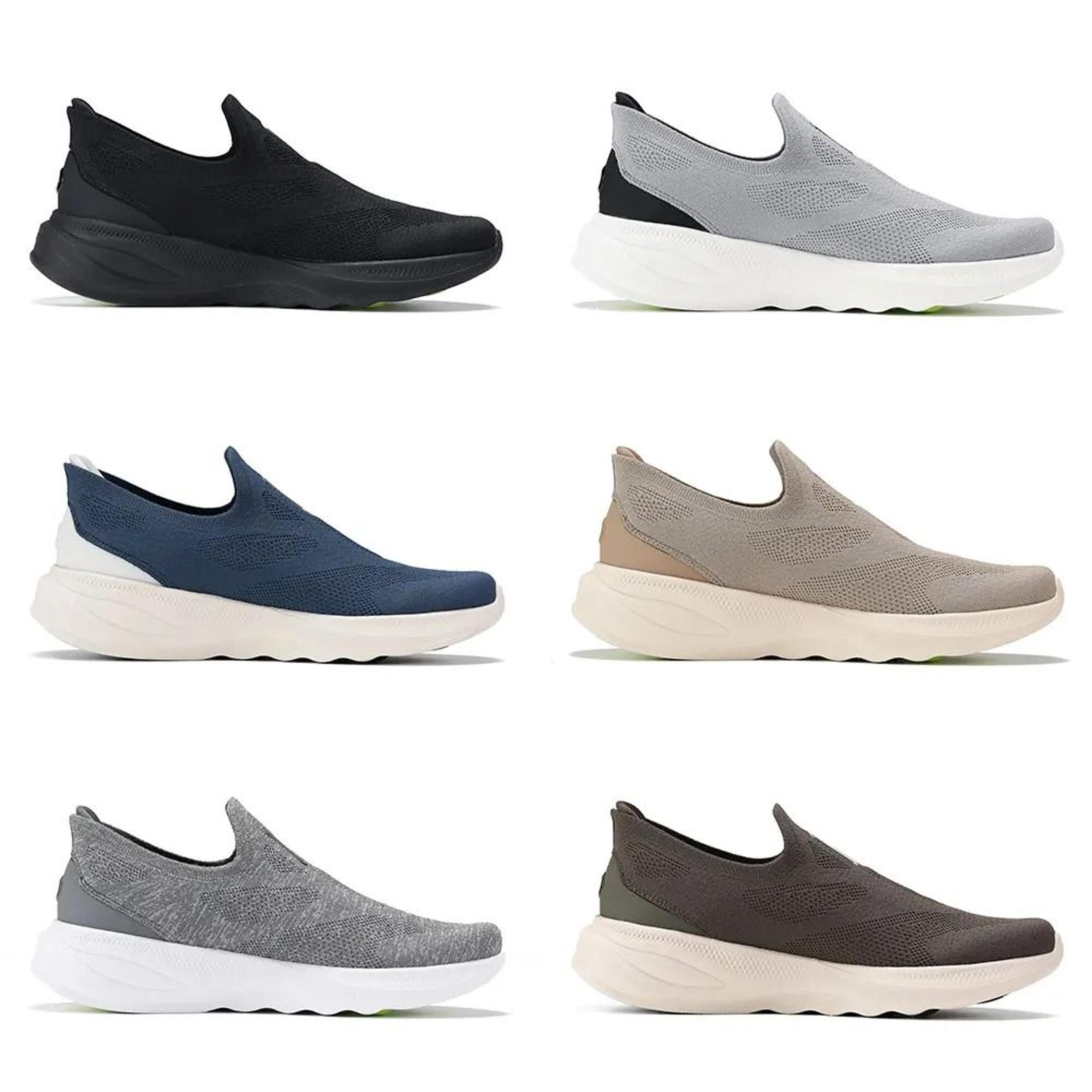 mens slip on knit walking shoes with cushion support