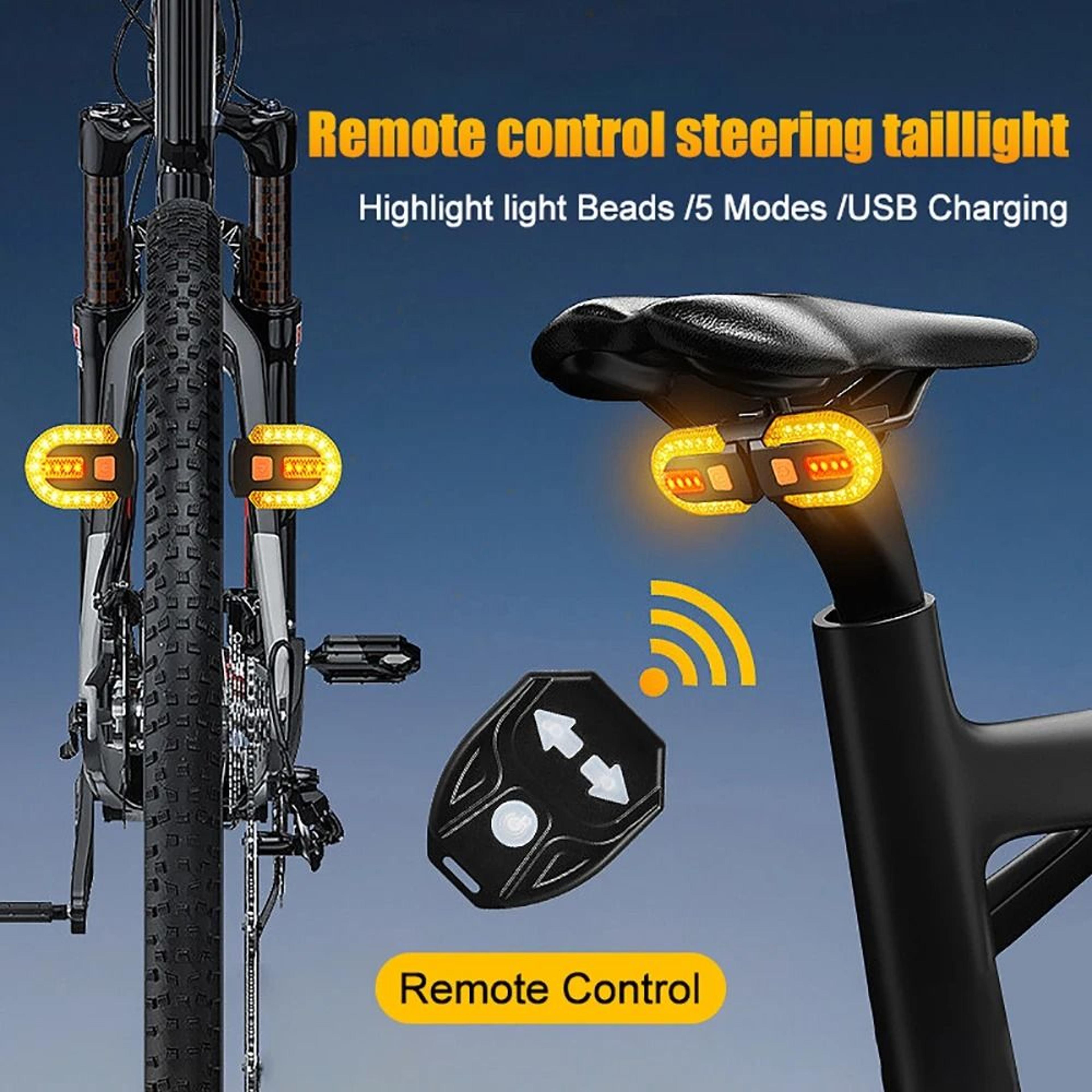 wireless bicycle turn signal taillight usb rechargeable with remote control