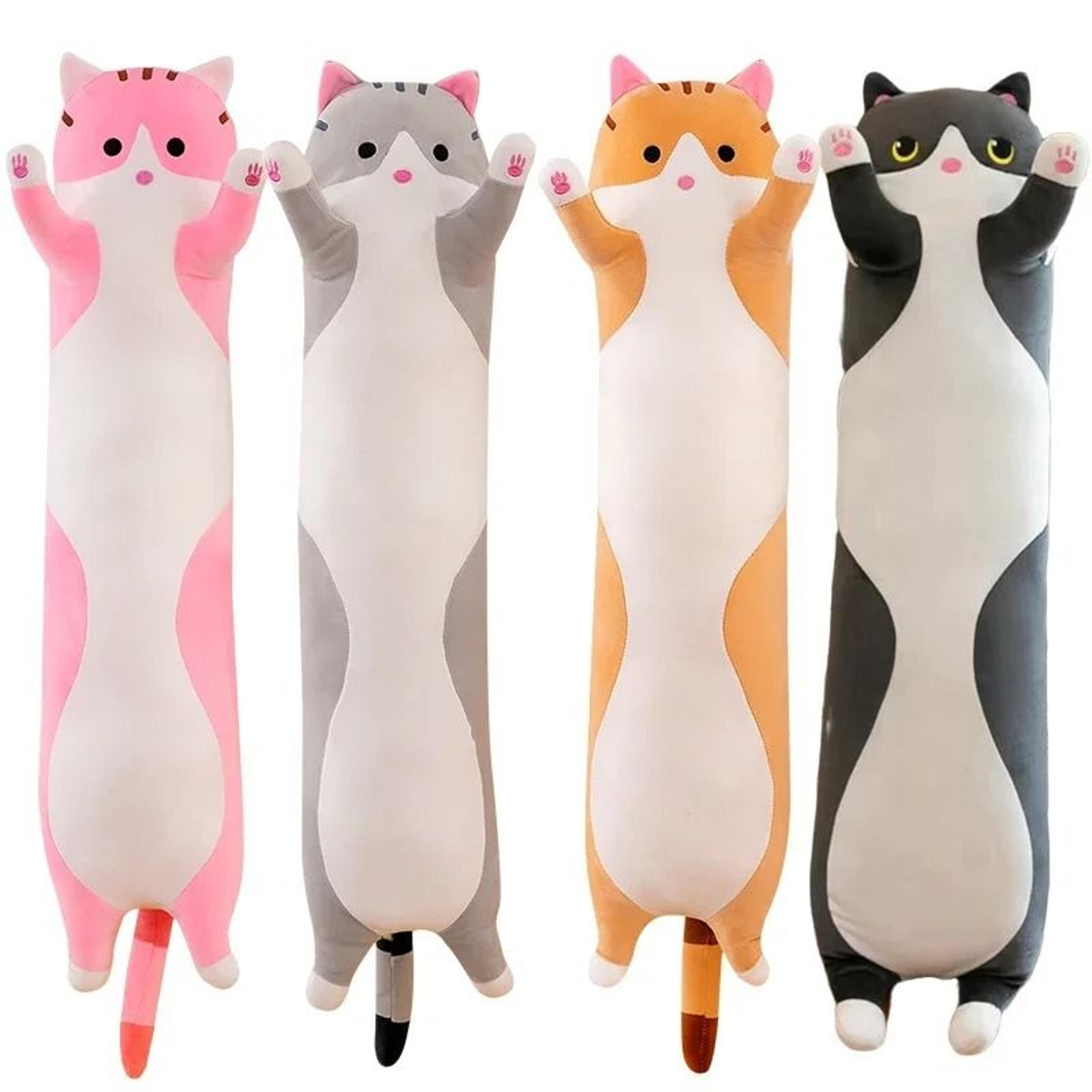 cute long cat plush pillow for cozy sleep & cuddles