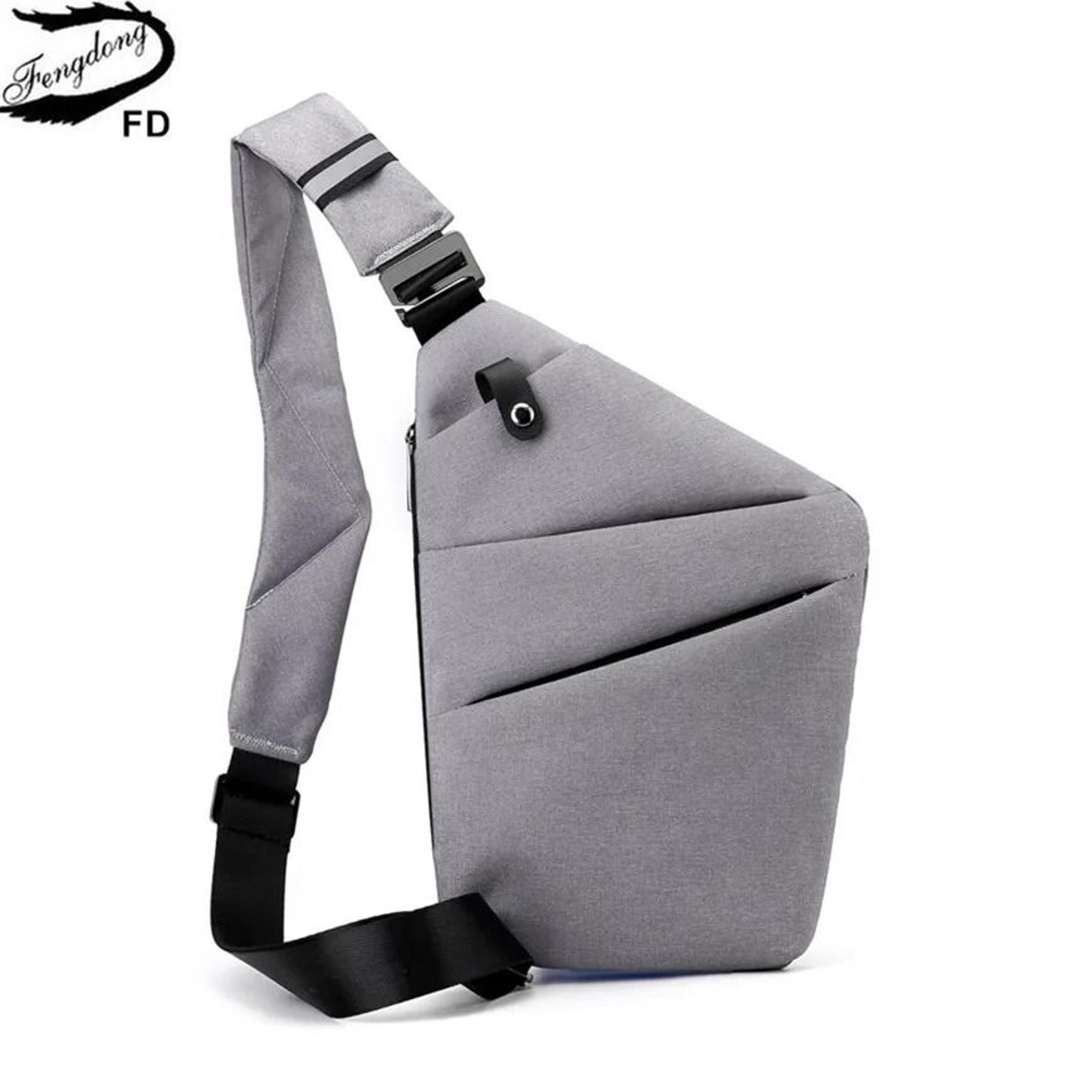 men ultra thin anti theft small chest bag mini crossbody sling bag for travel and sports