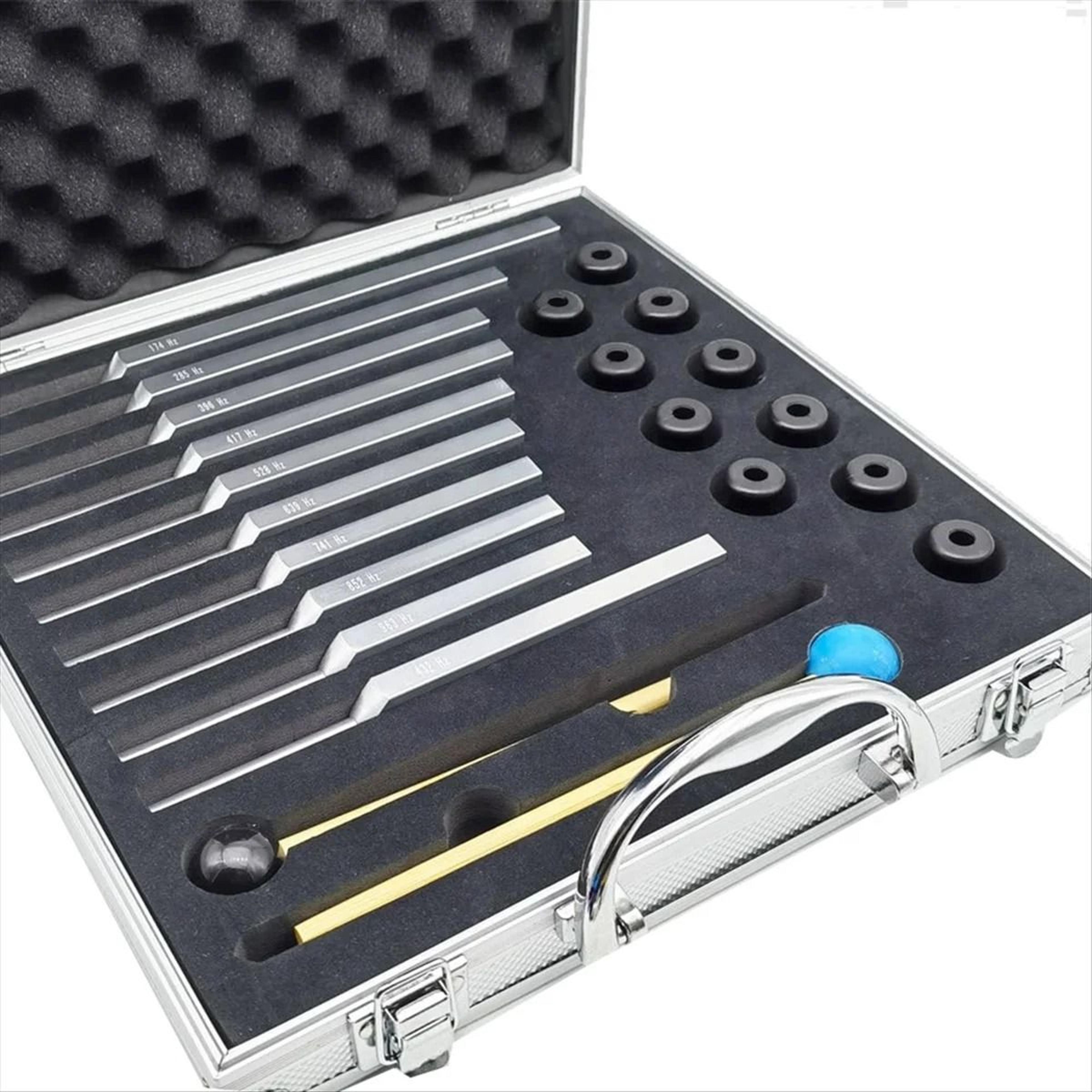 10 piece tuning fork set for chakra healing and sound therapy