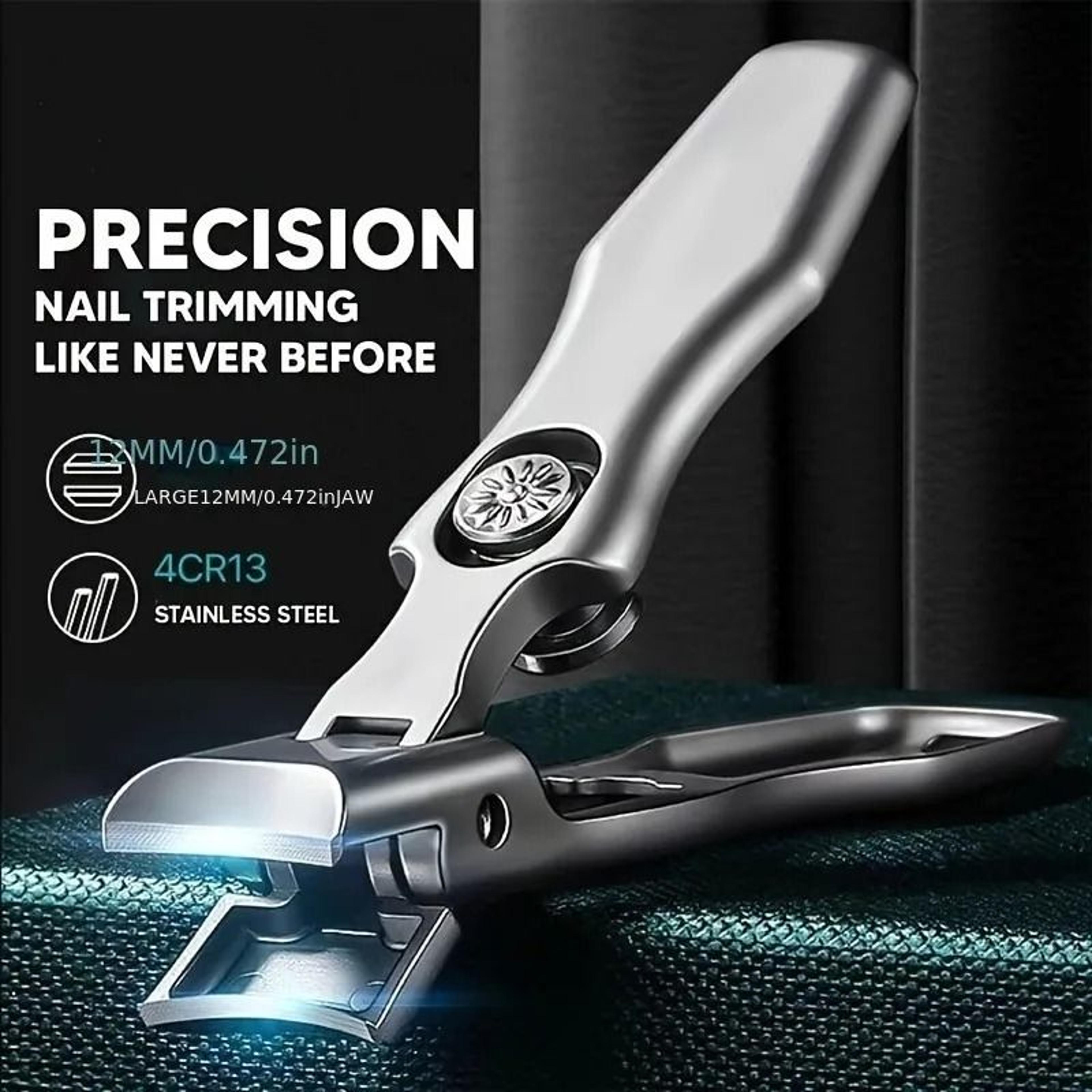 stainless steel nail clipper for thick and long nails wide jaw sharp blades