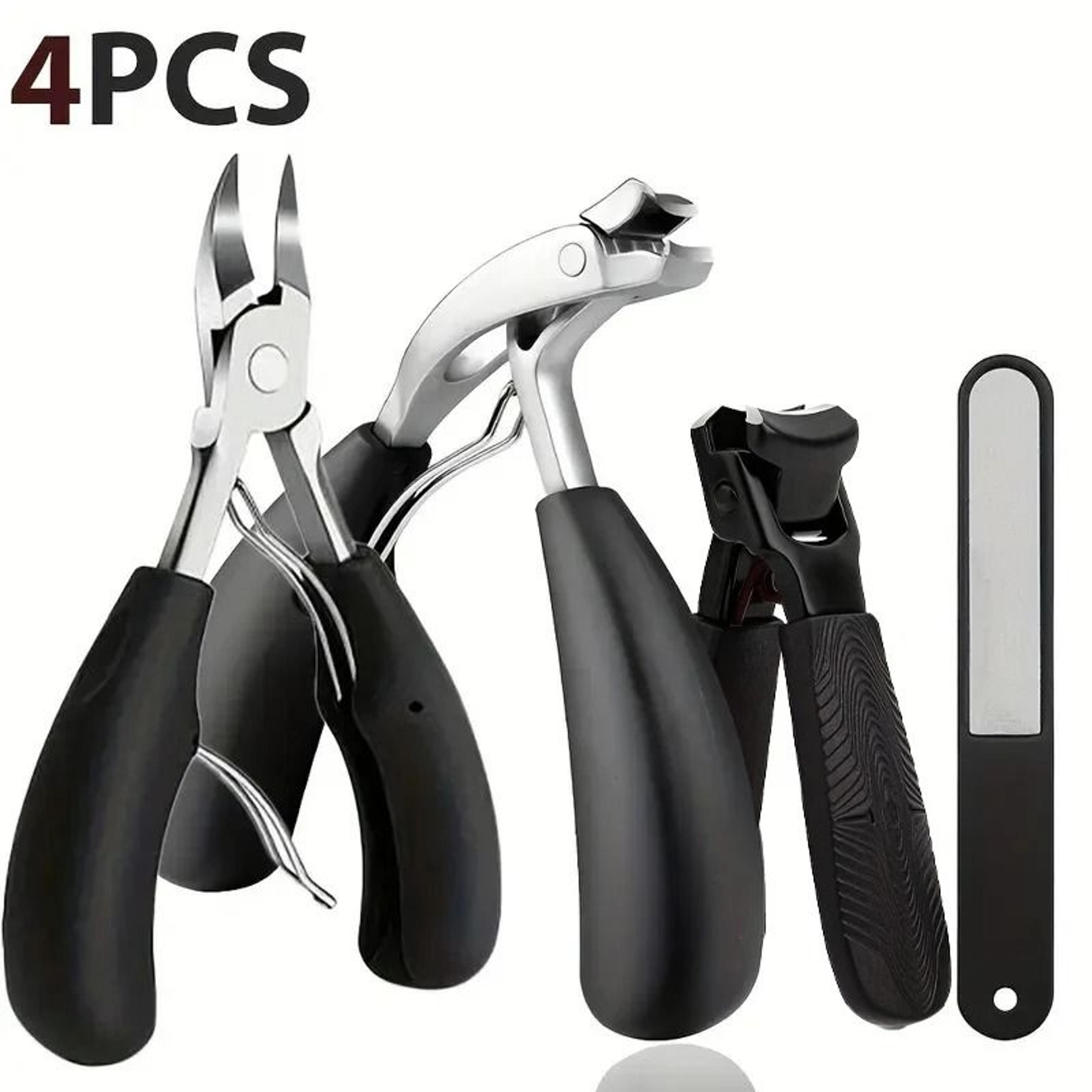4 piece ingrown toenail clipper set stainless steel for thick nails