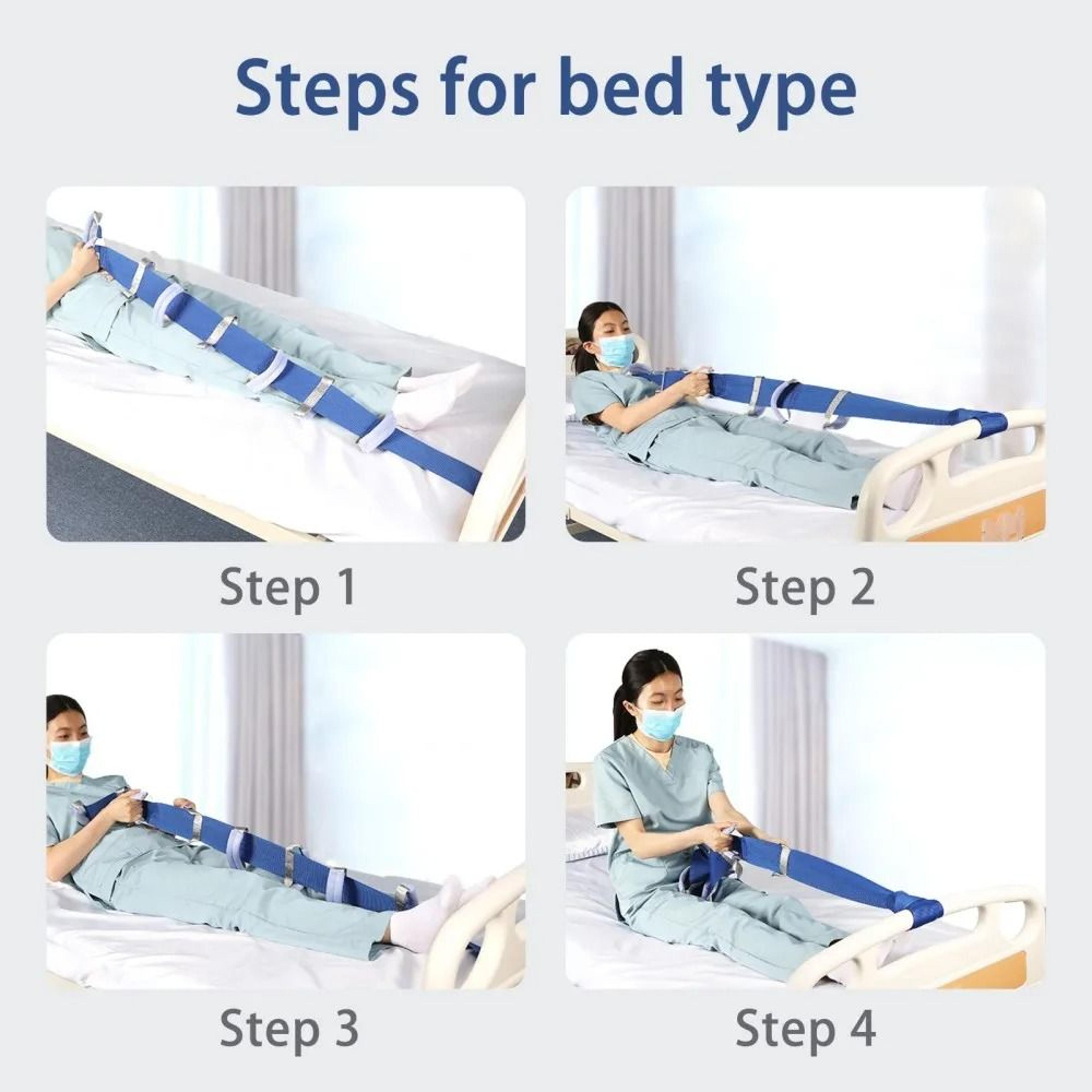 bed ladder pull up assist strap with handles for seniors and mobility support